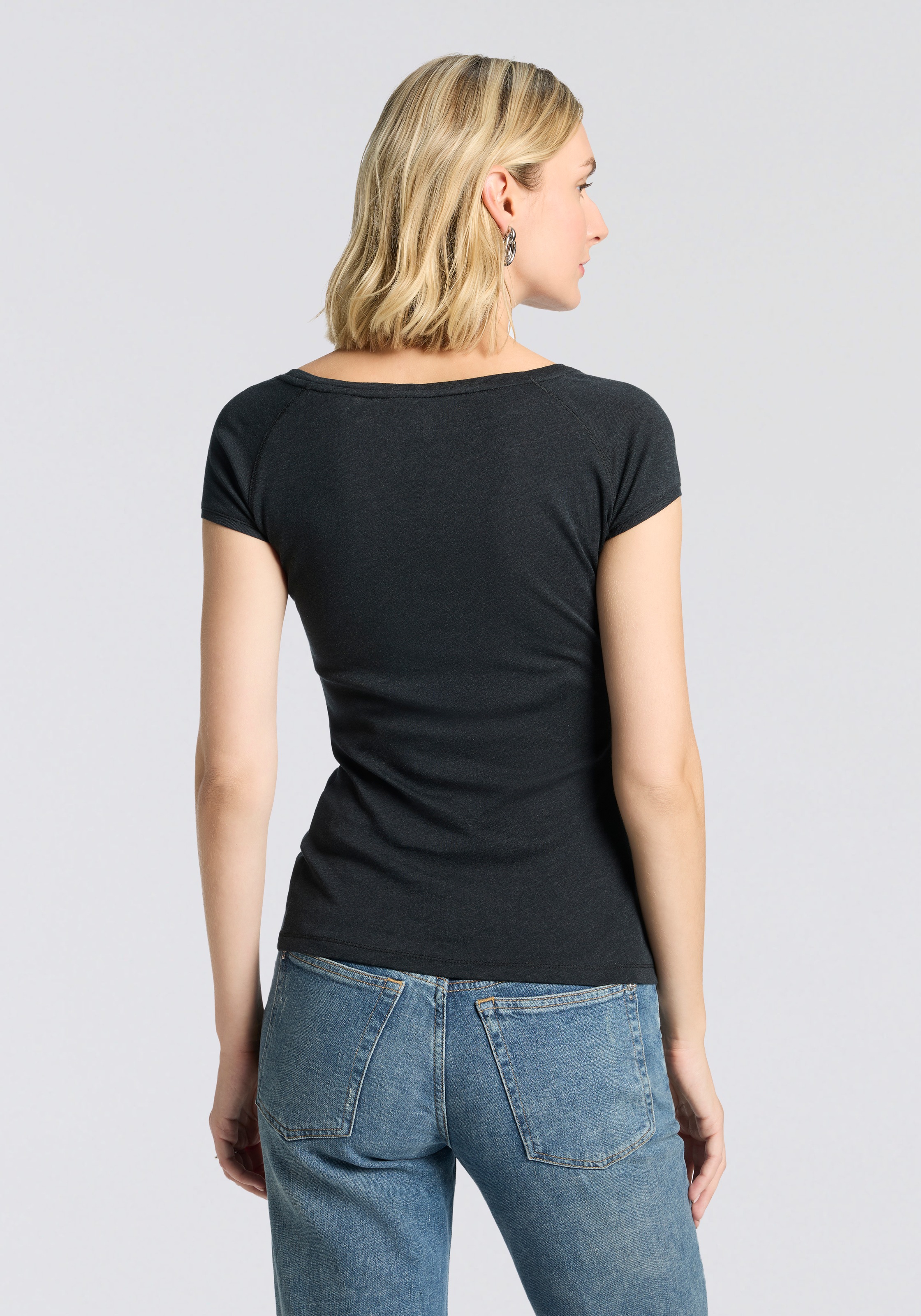 BOSS ORANGE Kurzarmshirt "Espia Premium Damenmode" in Slim Fit Passform günstig online kaufen