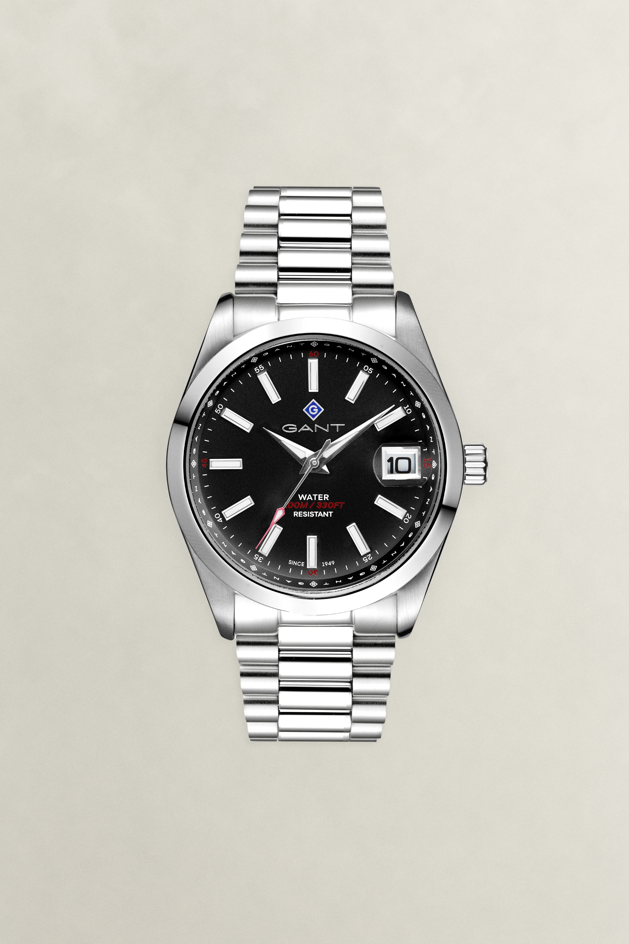 Gant Quarzuhr »Eastham« Armbanduhr, Herrenuhr, Edelstahlarmband, analog, Tag