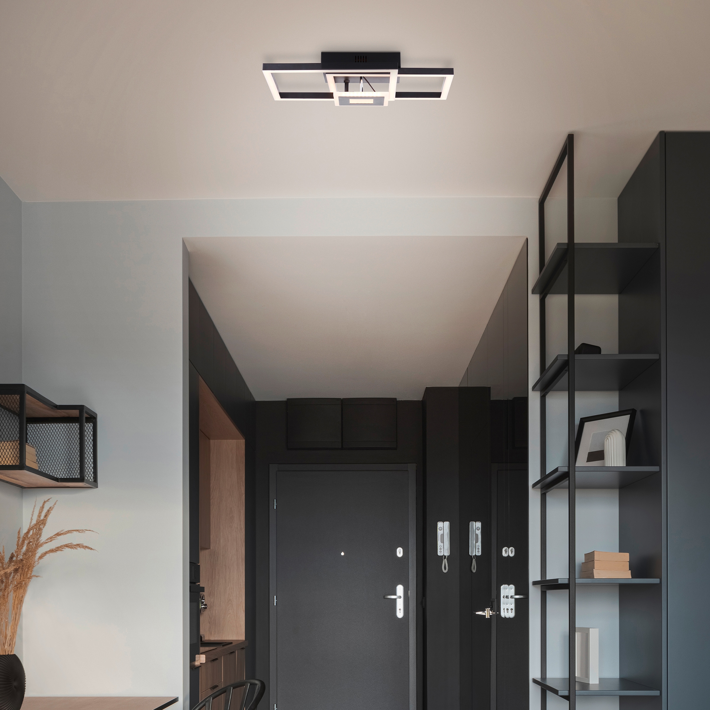 BreLight LED Deckenleuchte »Bray«, 40 x 40 cm, 2900 lm, 3000K warmweiß, schwenkbar, schwarz