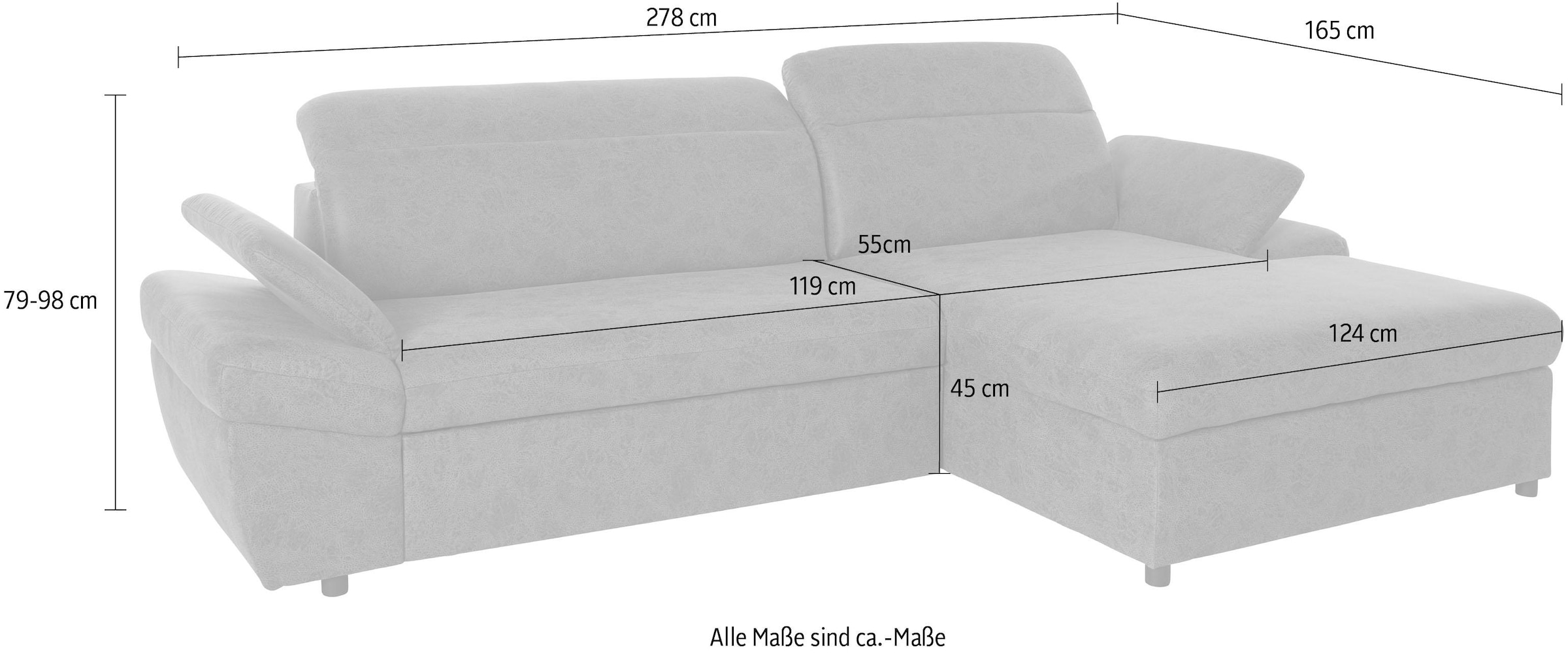 exxpo - sofa fashion Ecksofa »Kyoto, L-Form«, wahlweise mit Bettfunktion und Bettkasten