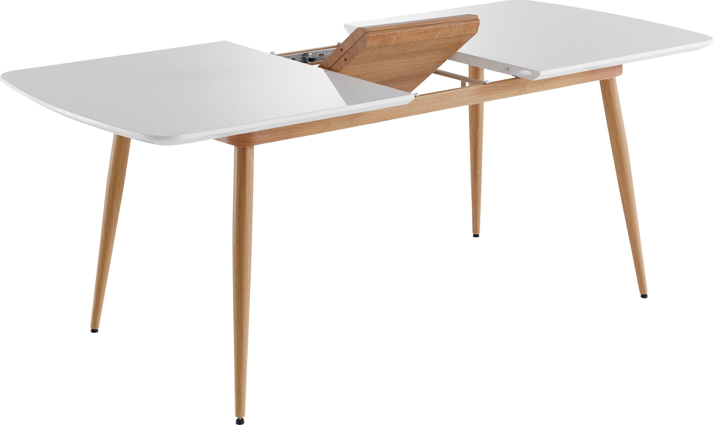 INTER-FURN Esstisch »Bozen«, (1 St.), ausziehbar 160 bis 200 cm, Tischplatte  Weiß Lack, Metallgestell kaufen | BAUR | Esstische