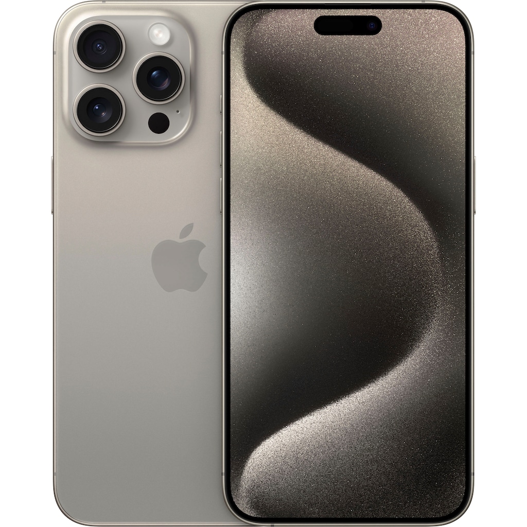 Apple Smartphone »iPhone 15 Pro Max 256GB«, Natural Titanium, 17 cm/6,7 Zoll, 256 GB Speicherplatz, 48 MP Kamera