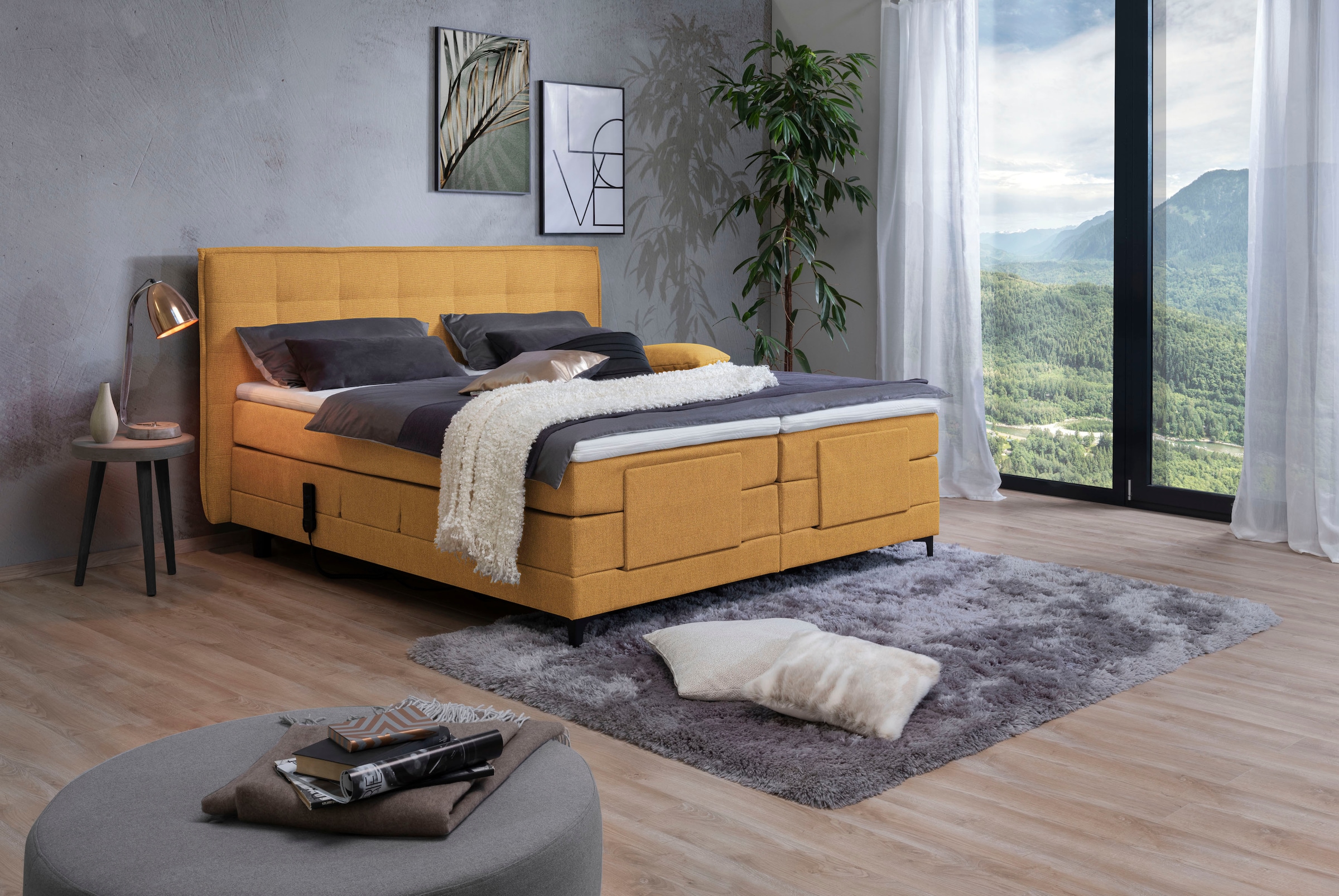 Boxspringbett »Edward«, 180x200cm, mit motorischer Verstellung, inklusive Matratze und...