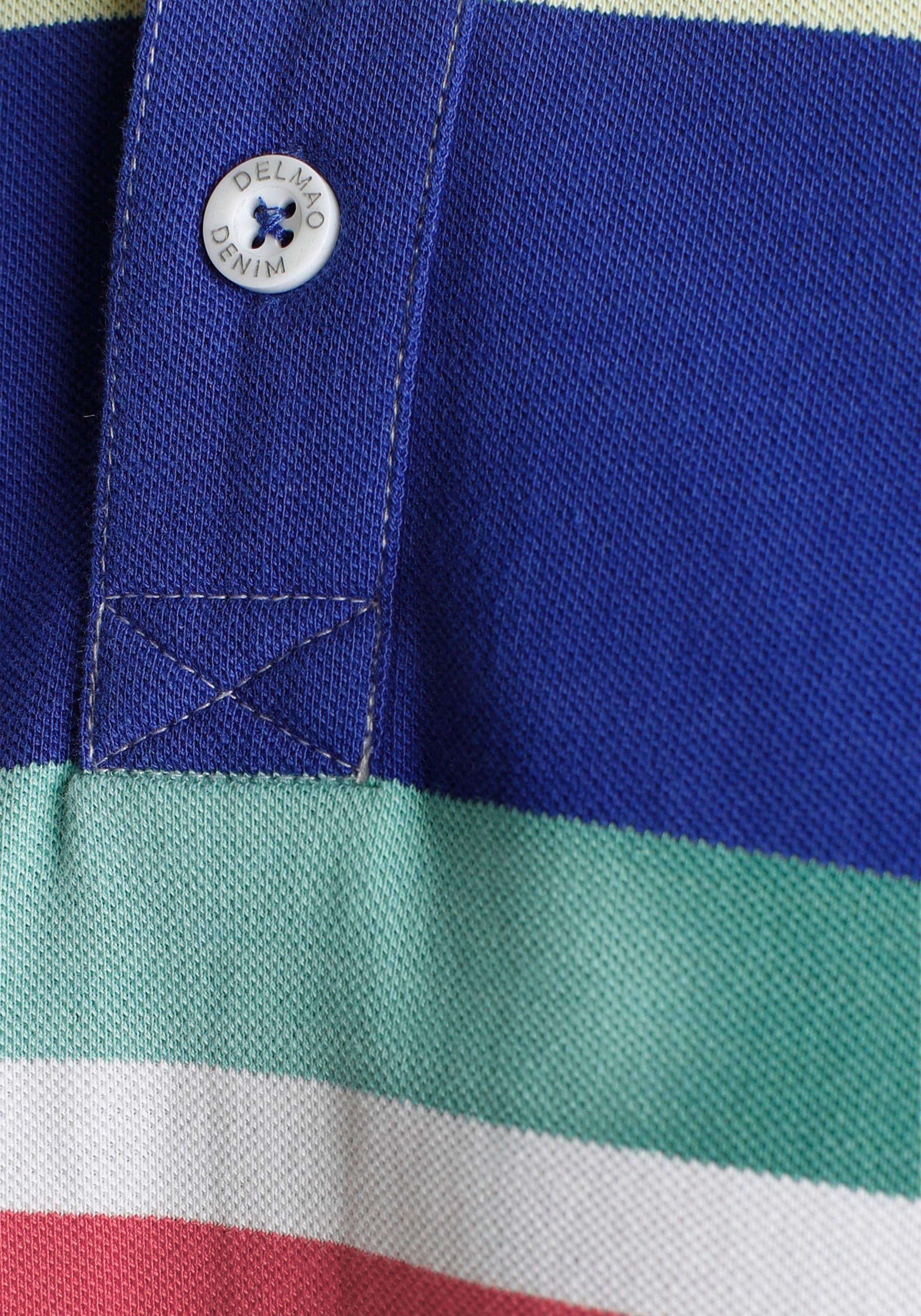DELMAO Poloshirt, Kurzarm, mit Polokragen, aus Piqué-Stoff, aus 100% Baumwolle