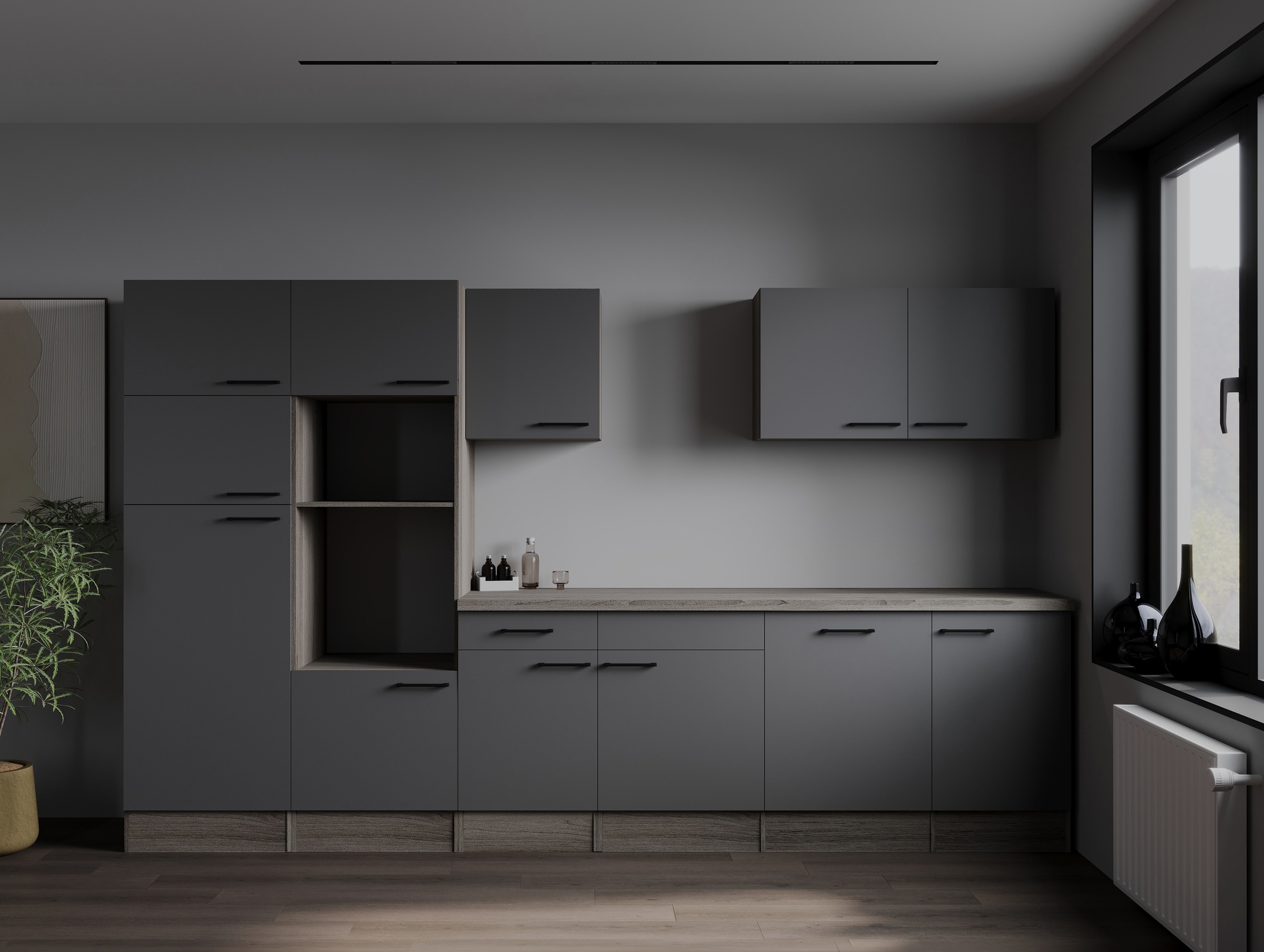 RESPEKTA Küchenzeile "Oliver" Breite 340 cm, 90 cm Arbeitshöhe, in exklusiv günstig online kaufen