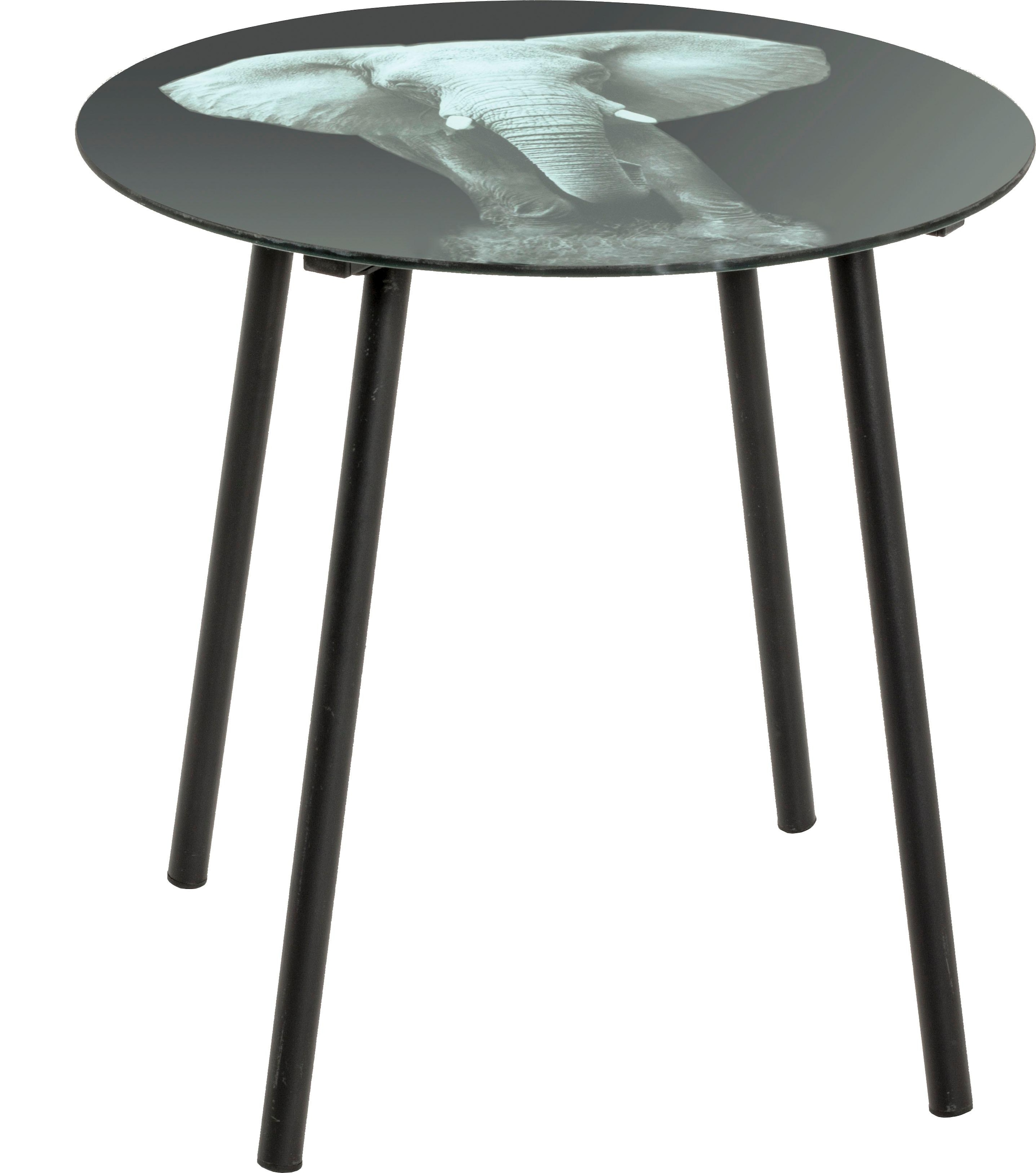 HAKU Beistelltisch "Sofatisch, Wohnzimmertisch" 1 Stk. tlg. rund - aus Metall Schwarz - Ø/H 40/41 cm