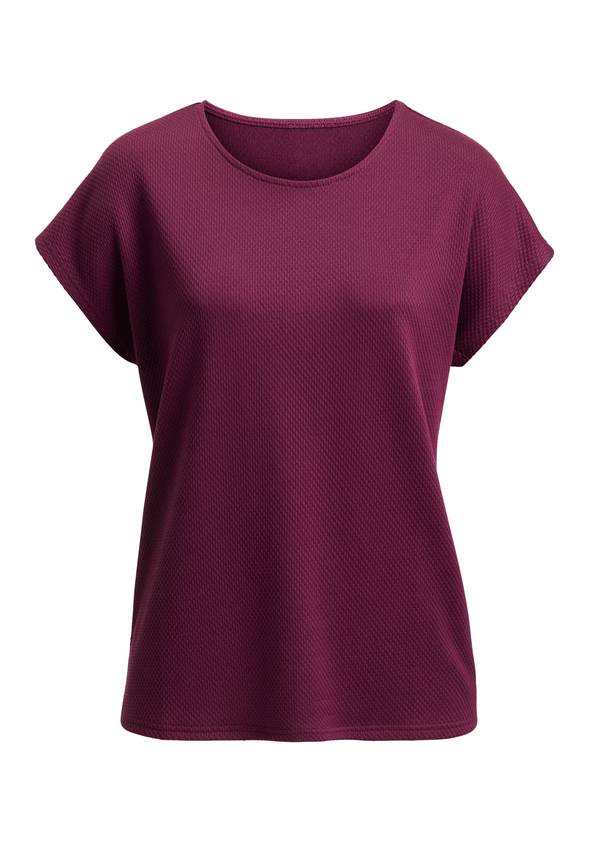 LASCANA Kurzarmshirt "in Strukturoptik" mit Viskose günstig online kaufen