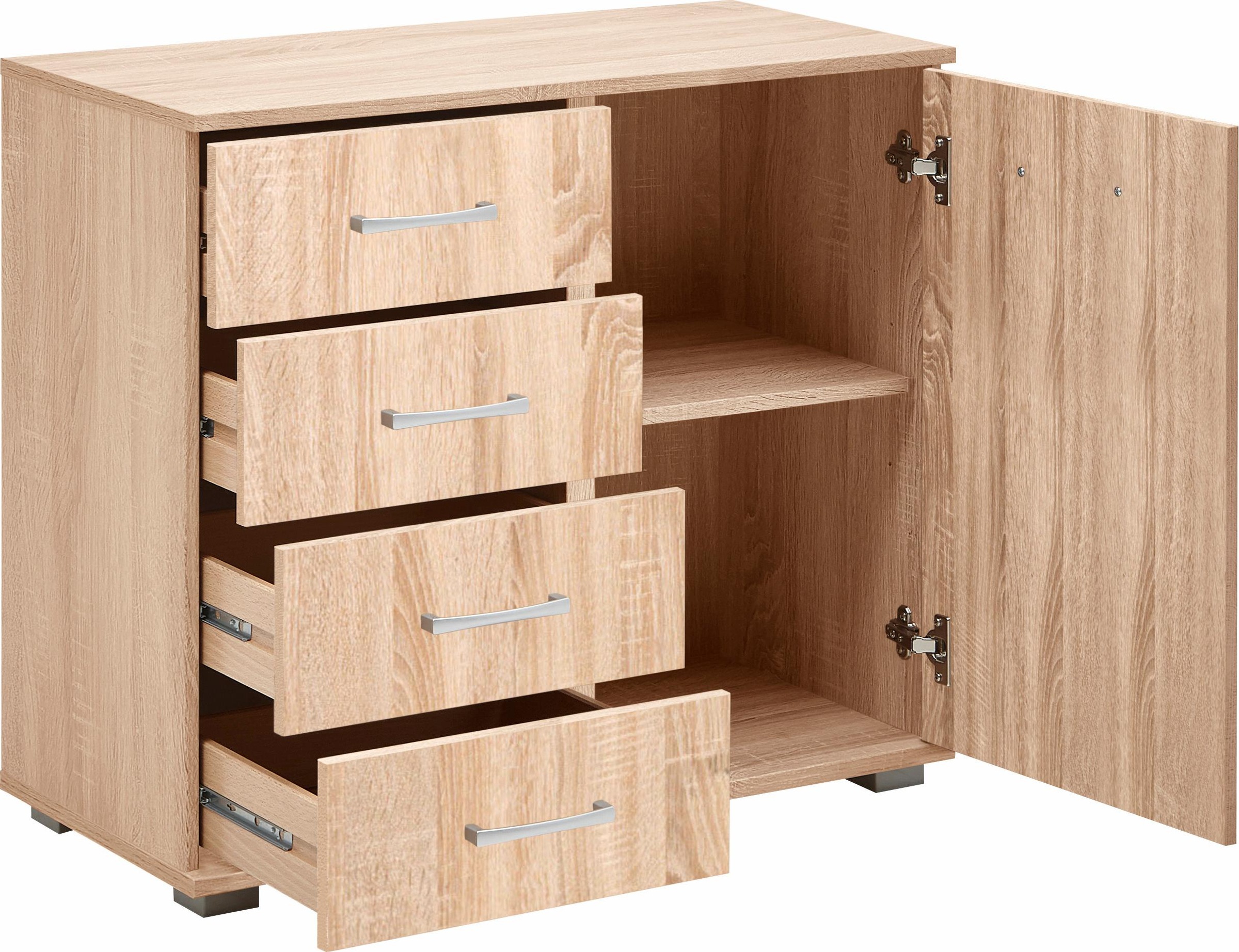 priess Kombikommode "Barcelona mit 4 Schubkästen und Tür in 6 Farben" günstig online kaufen