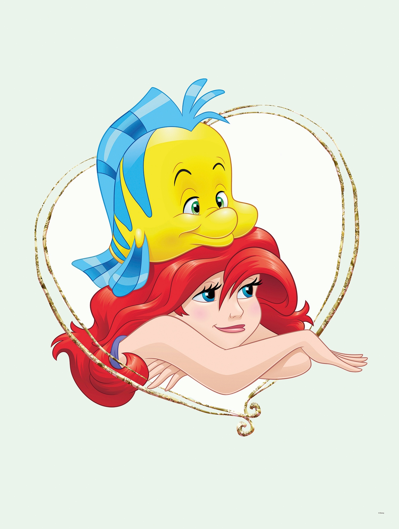 Komar Bild "Ariel & Fabius" Disney 1 Stk. tlg. Wandbild zur Dekoration im Kinderzimmer - ohne Rahmen