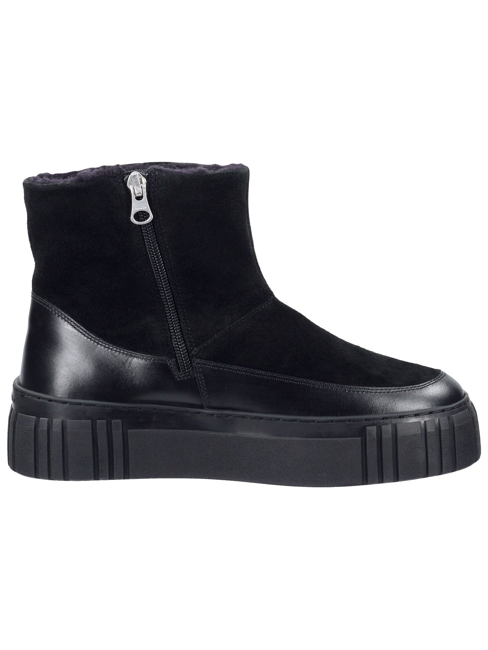 Plateaustiefelette GANT "Gant Stiefelette Veloursleder/Textil", Damen, Gr. 41, schwarz, Textil, Veloursleder, Schuhe 3