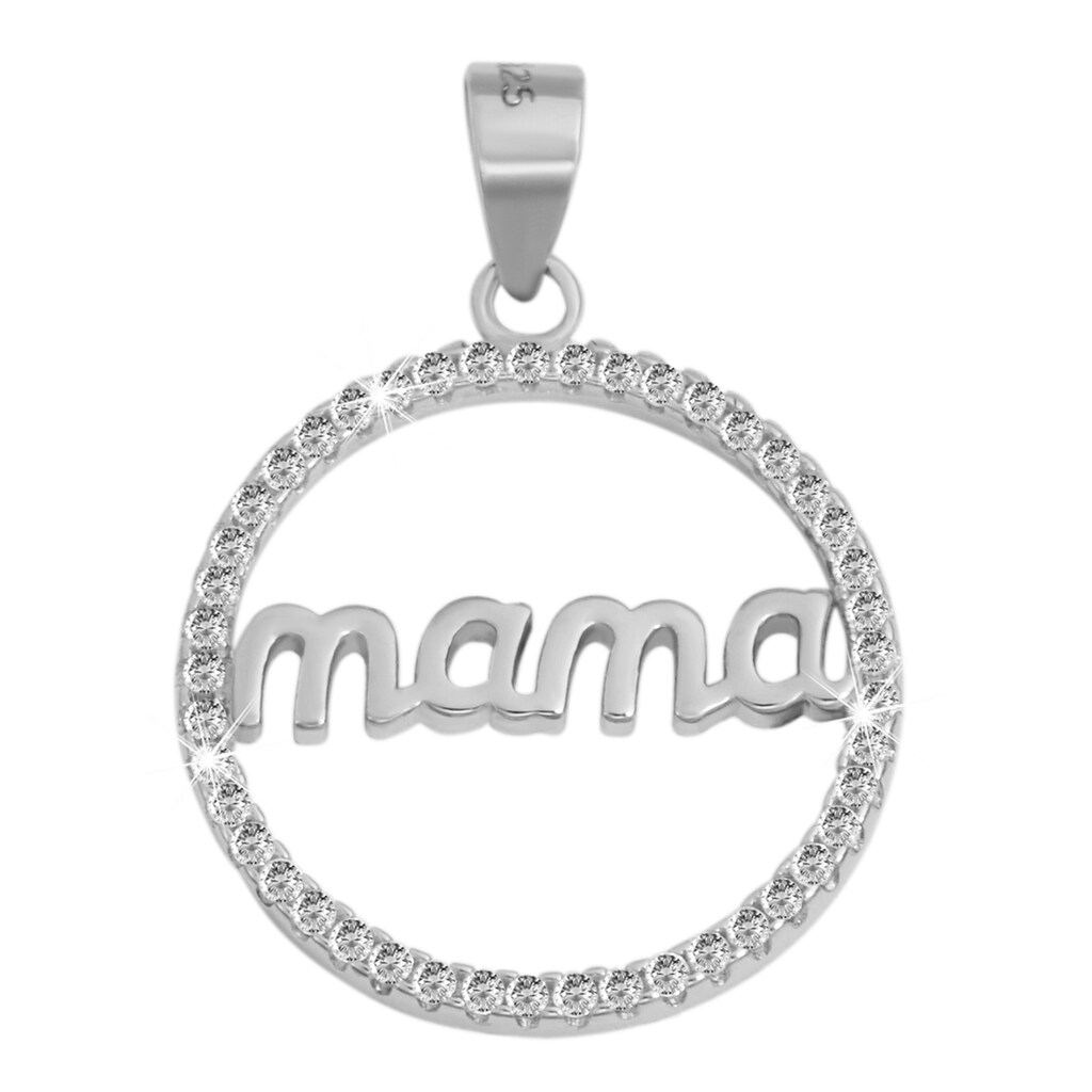 Adelia´s Kettenanhänger »Anhänger Mama aus 925 Silber mit Zirkonia«
