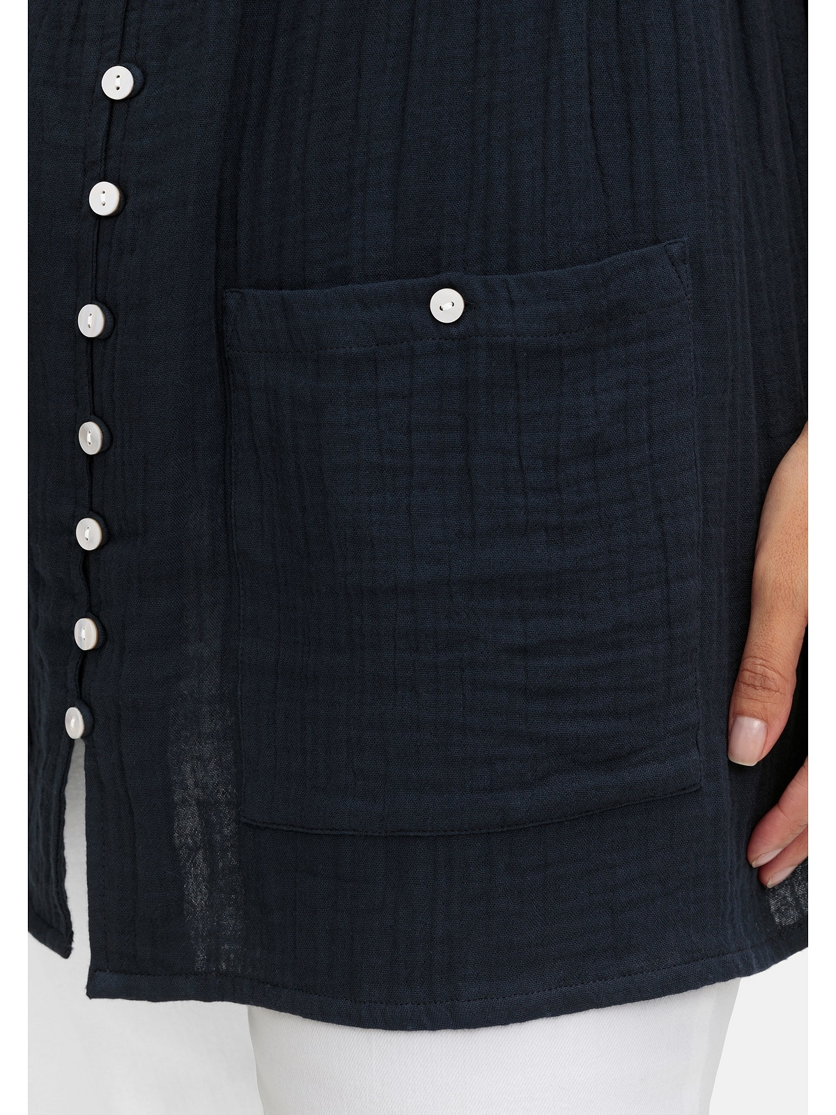 sheego by Joe Browns Longbluse »Große Größen«, mit Knopfleiste und Taschen