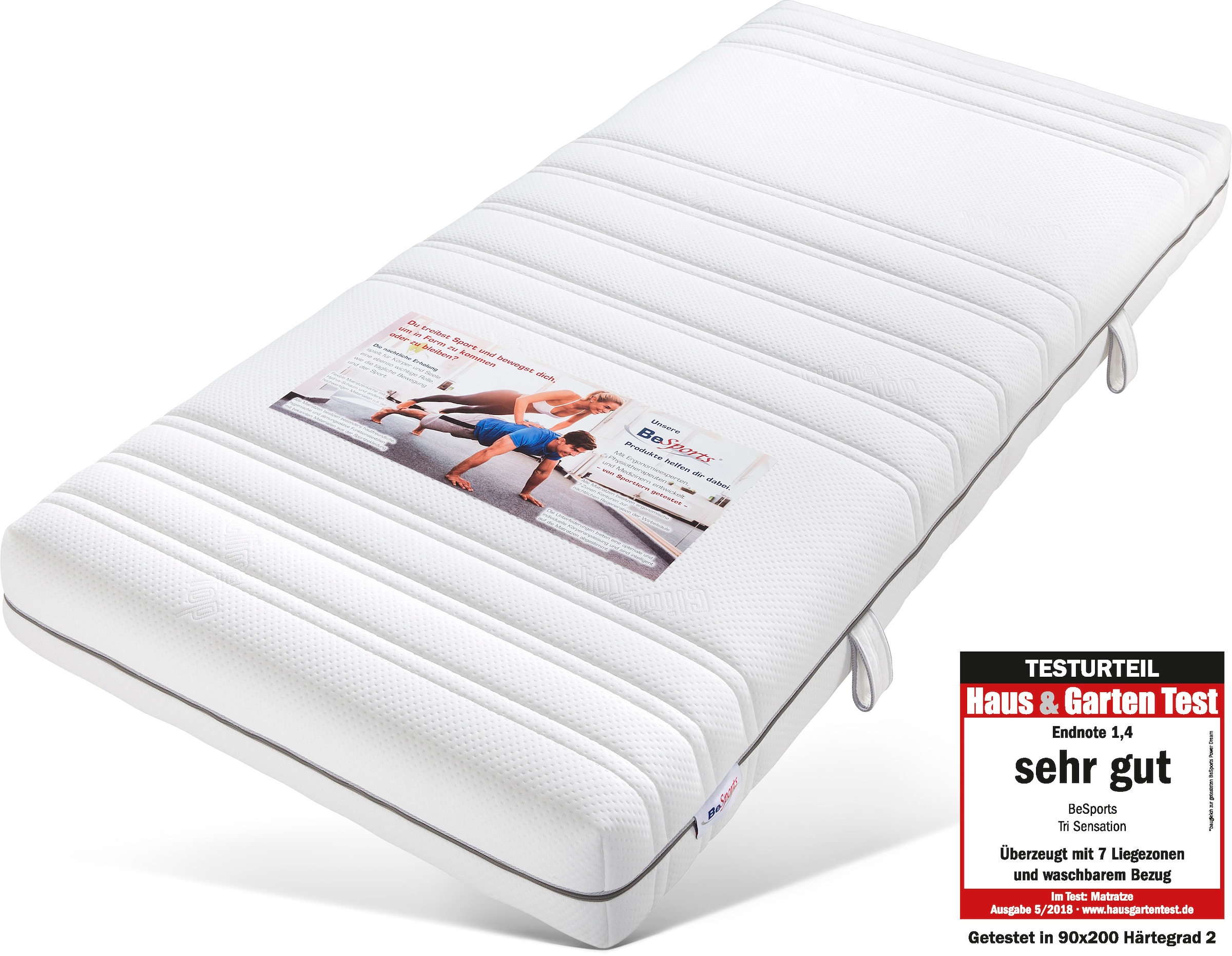 BeSports Komfortschaummatratze »Tri Sensation«, 22 cm hoch, (1 St.), komfortable Matratze in 90x200 cm und weiteren Größen erhältlich