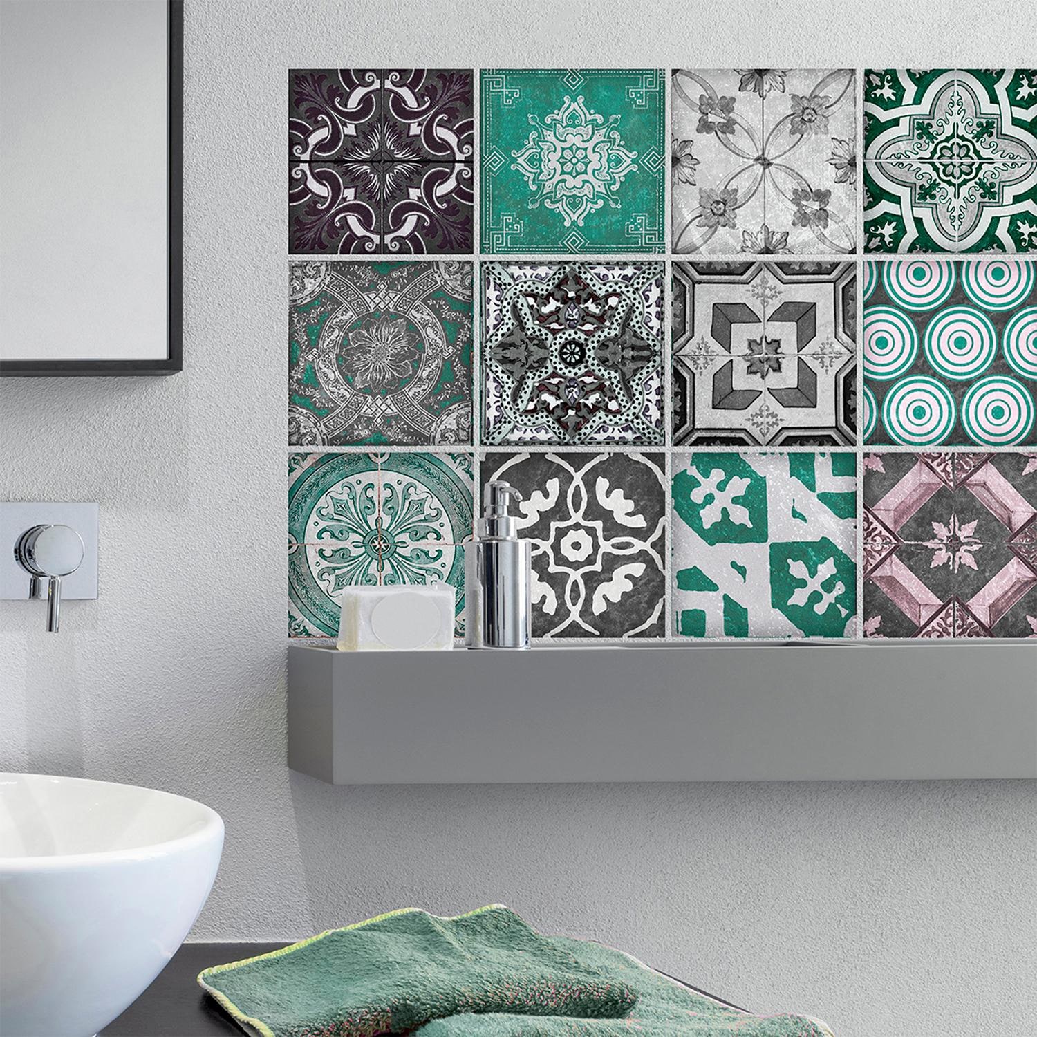 queence Fliesenaufkleber »Mosaik Muster«, Stickerfliesen, selbstklebend, Sticker, 12er Set