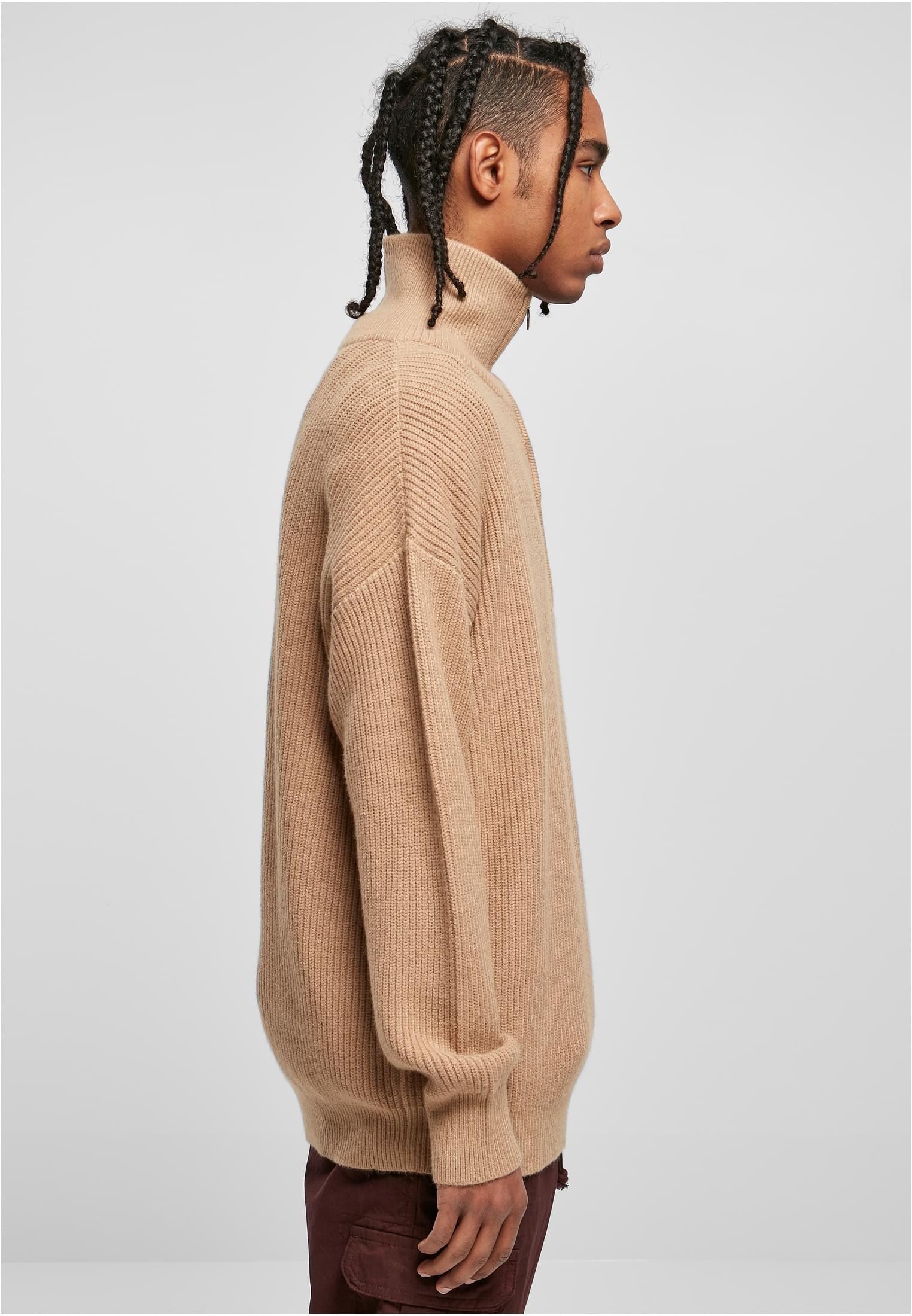 URBAN CLASSICS Sweater »Urban Classics Herren Oversized Knitted Troyer«, (1 tlg.)
