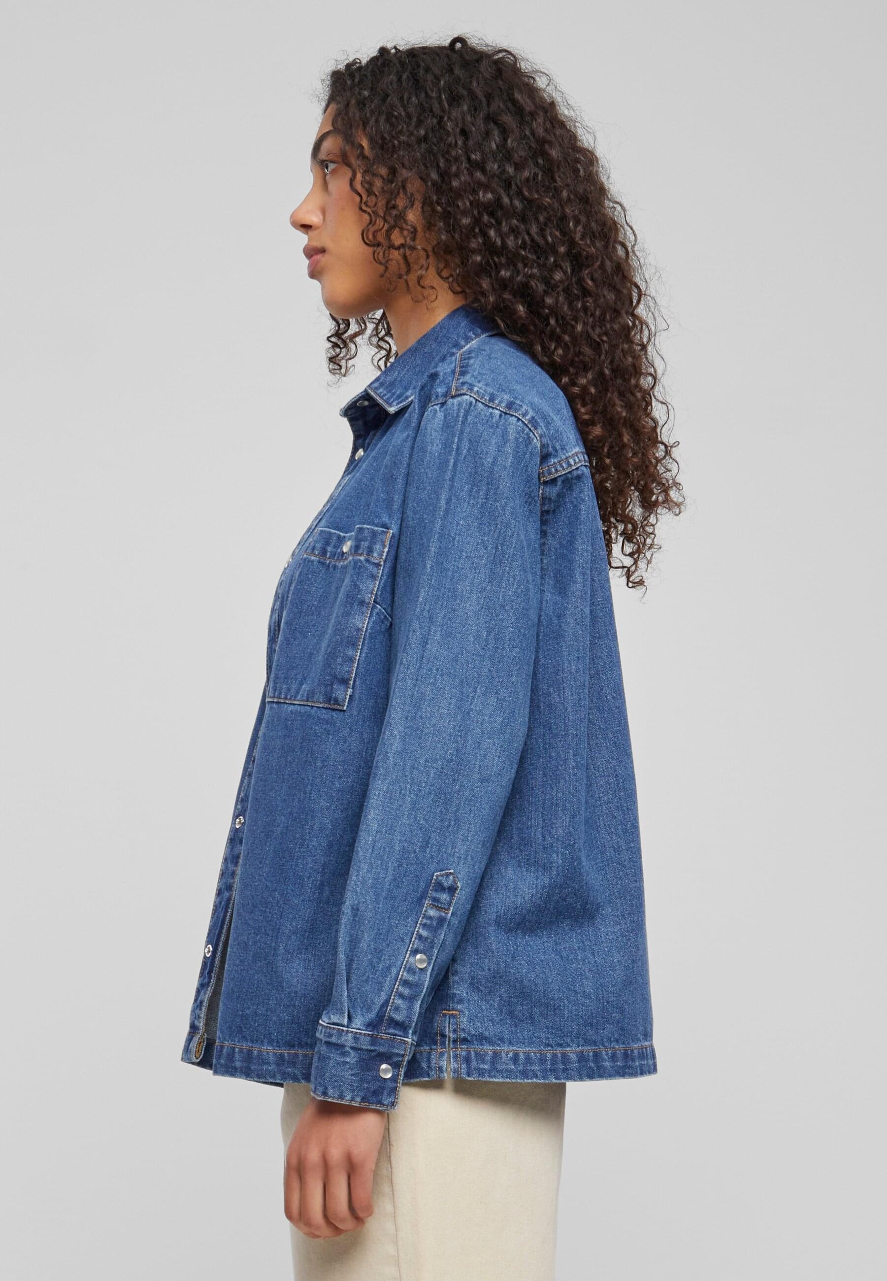 URBAN CLASSICS Langarmhemd »Urban Classics Damen Ladies Oversized Denim Shirt«
