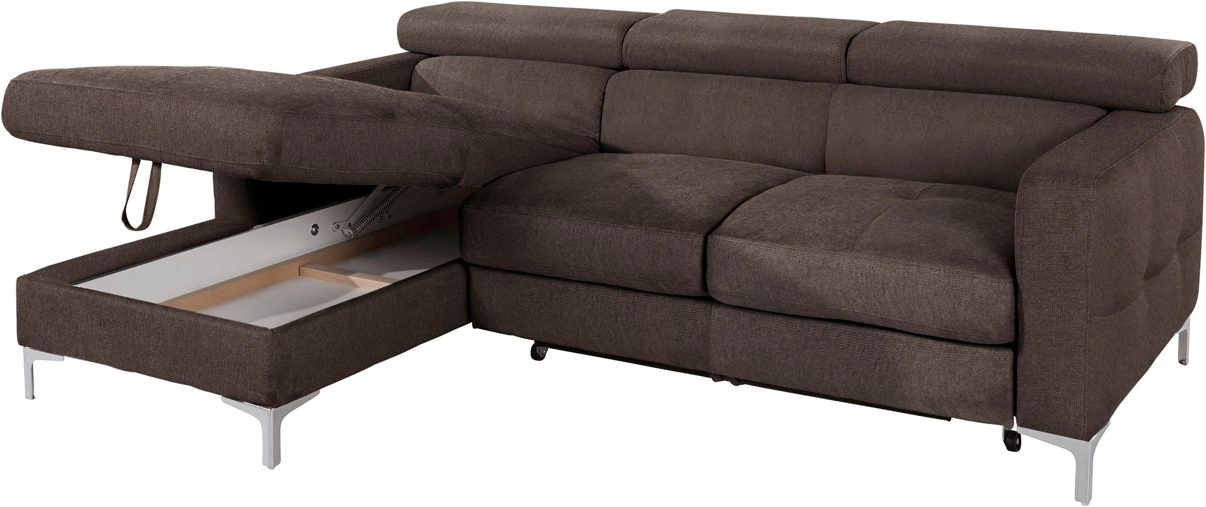 COTTA Ecksofa »Sammy L-Form«, mit Kopfteilverstellung, wahlweise mit Bettfunktion & Bettkasten