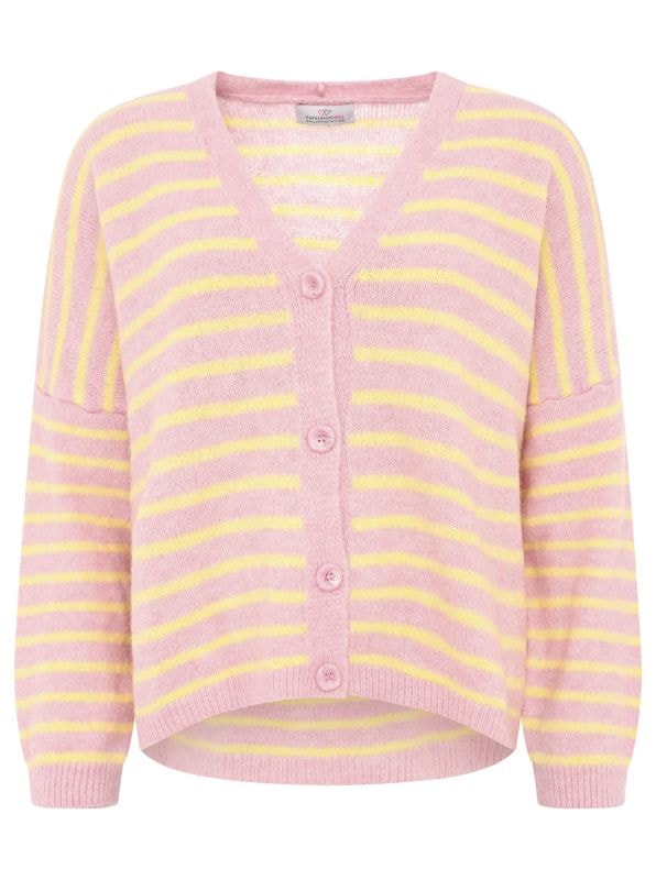 Zwillingsherz Strickjacke »"Streifen"«, One Size, Loose-Fit, Langarm, Wollanteil, V-Ausschnitt