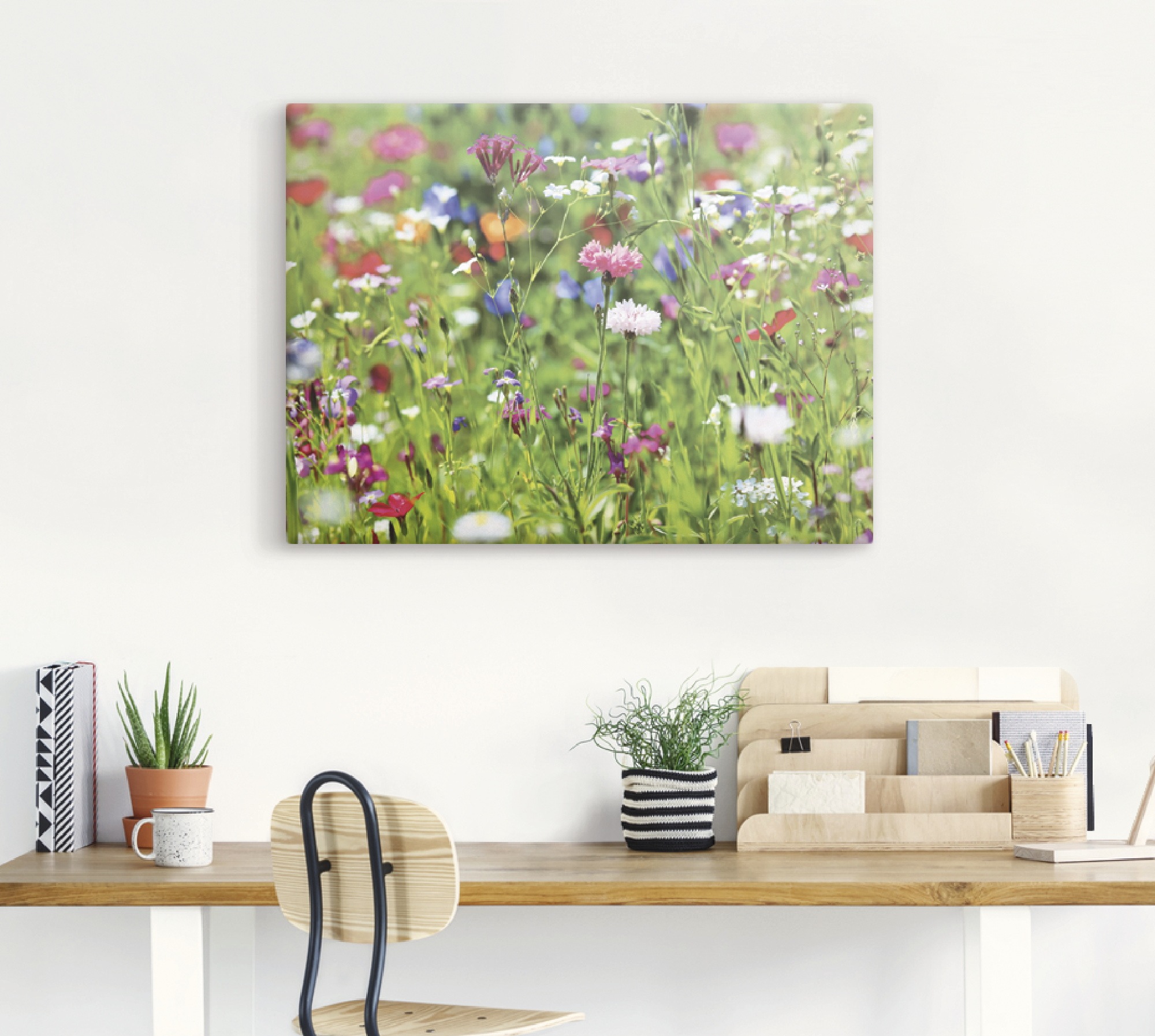 Artland Wandbild "Blumenwiese I" Blumenwiese 1 Stk. tlg. als Leinwandbild, günstig online kaufen