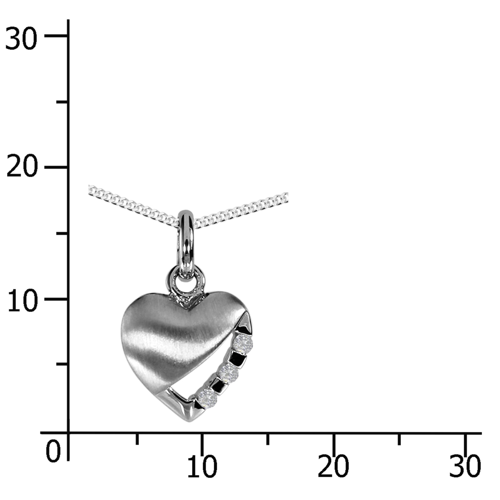 OSTSEE-SCHMUCK Kette mit Anhänger »- Herz 10 mm - Silber 925/000 - Zirkonia«