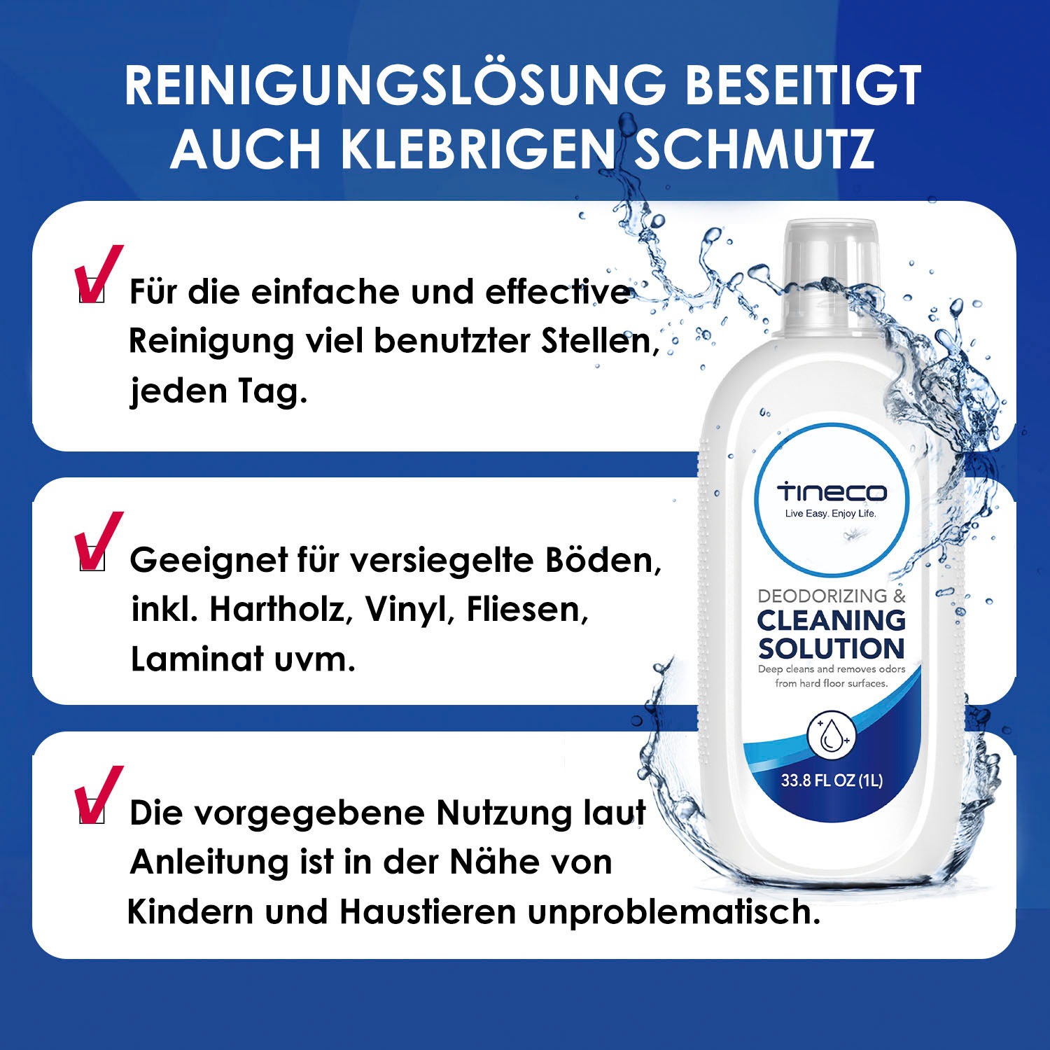 Tineco Fussbodenreiniger »Multi Oberflächen Reiniger 1 Liter«, (1 St., 1 Liter Flasche Reinigungsmittel)