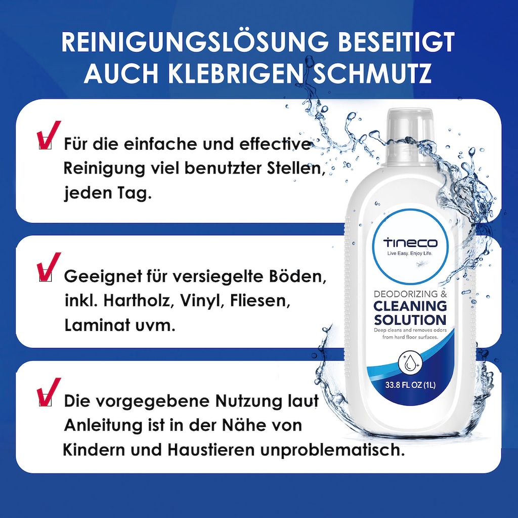 Tineco Fussbodenreiniger »Multi Oberflächen Reiniger 1 Liter«, (1 St., 1 Liter Flasche Reinigungsmittel)