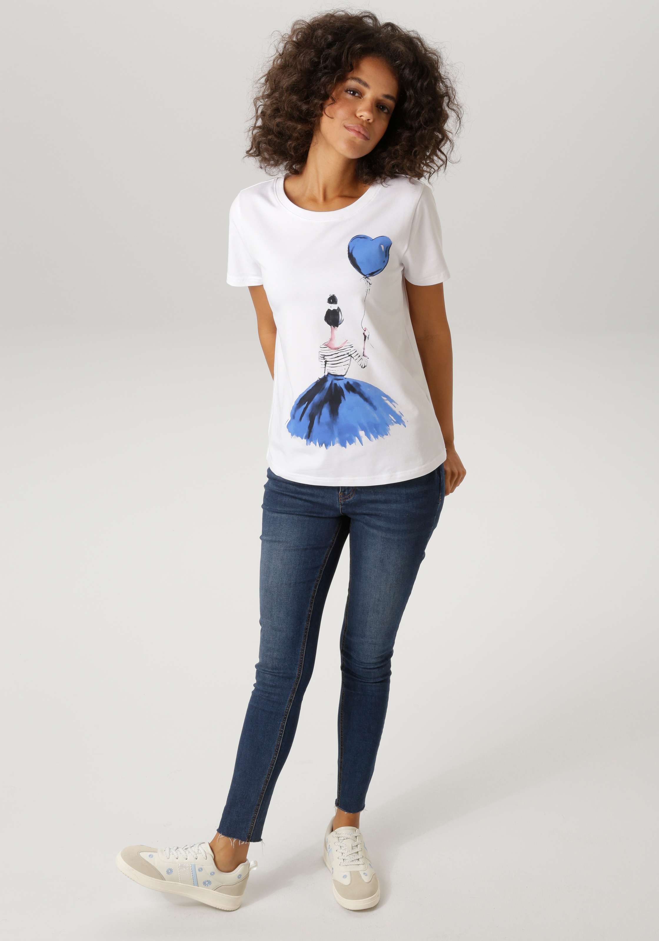 Aniston CASUAL T-Shirt mit ausdrucksvollem Frontprint - NEUE KOLLEKTION