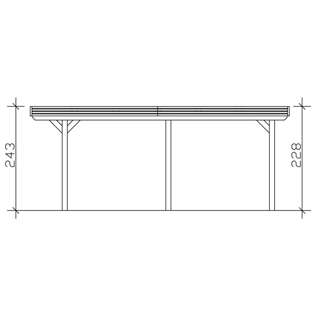 Skanholz Einzelcarport »Spessart«, Leimholz-Nordisches Fichtenholz, 291 cm, dunkelgrau