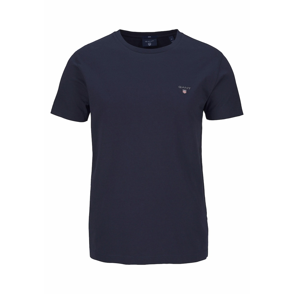 Gant T-Shirt »ORIGINAL SS T-SHIRT«, mit kleiner Kontrast-Logostickerei