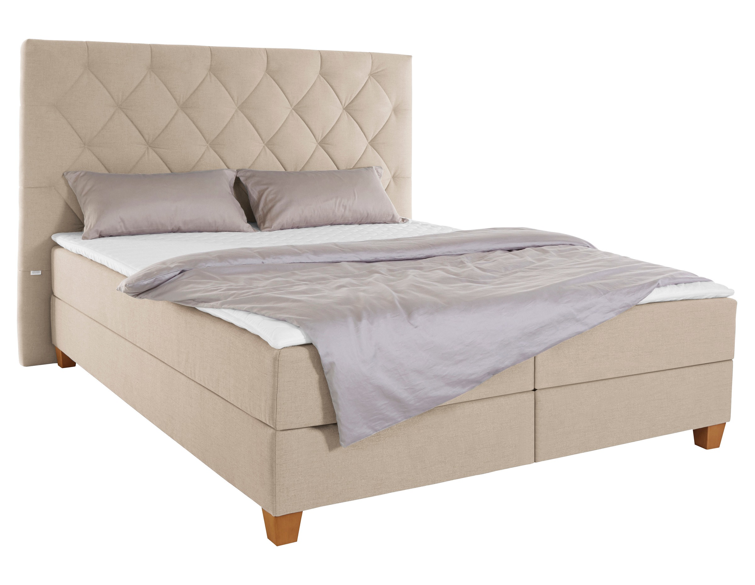 Home affaire Boxspringbett »Harmones hoch«, in 3 Breiten, Härtegrad auch im Mix mit je 1 Matratze in H2 und H3