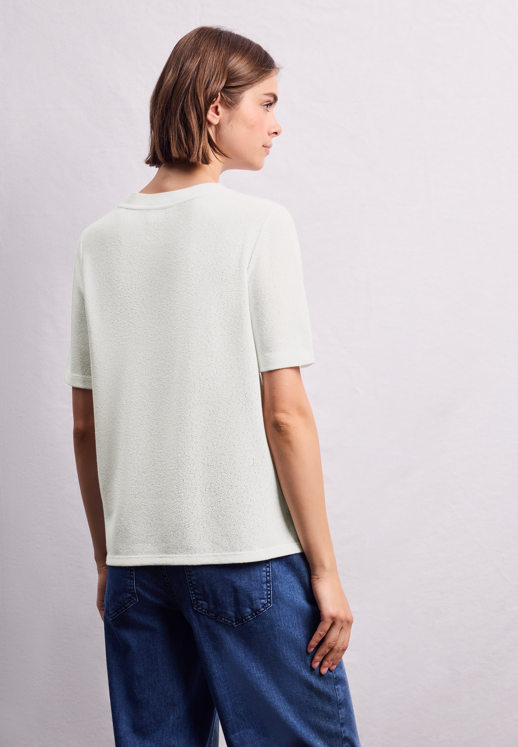 STREET ONE STUDIO T-Shirt, aus elastischem Materialmix