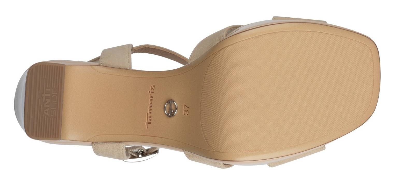 Tamaris High-Heel-Sandalette, Sommerschuh, Abendschuh, Blockabsatz, mit ANTIshokk-Absatz