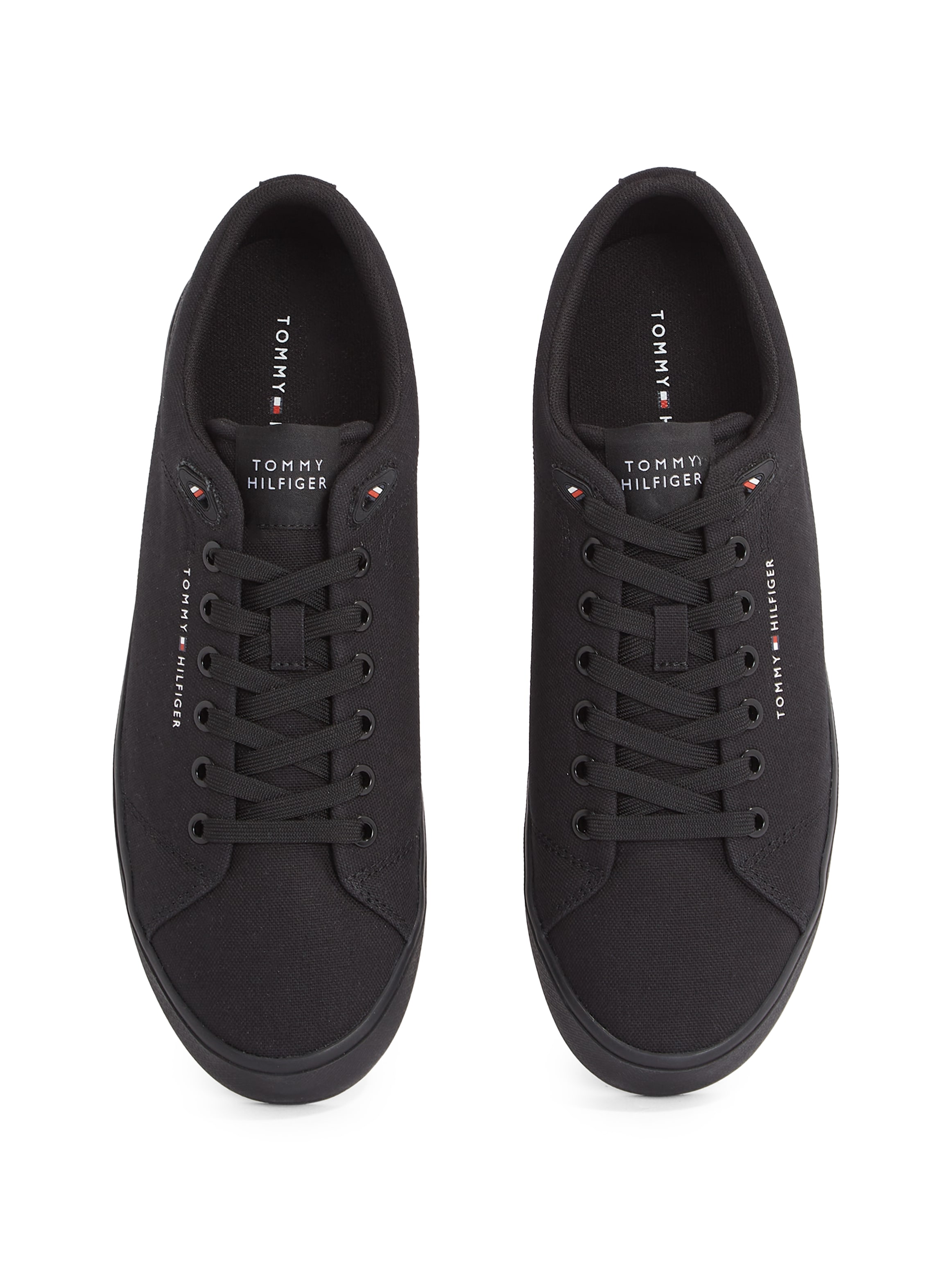 Tommy Hilfiger Sneaker »TH HI VULC LOW CORE CANVAS«, Freizeitschuh, Halbschuh, Schnürer mit weich gepolstertem Schaftrand