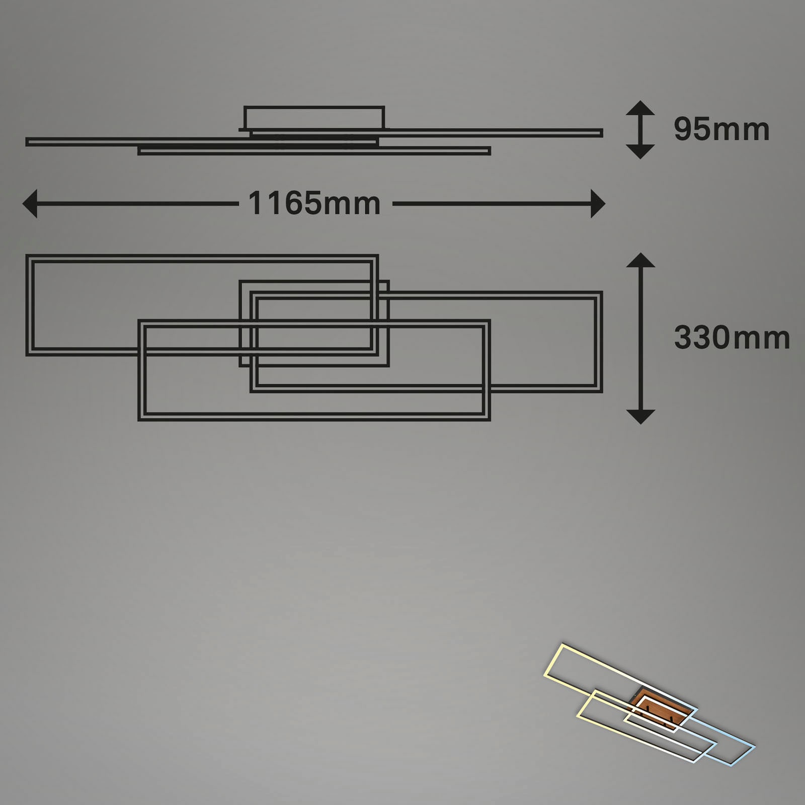 Briloner Leuchten LED Deckenleuchte »CCT LED Deckenleuchte, schwarz, Holz, LED/60W«