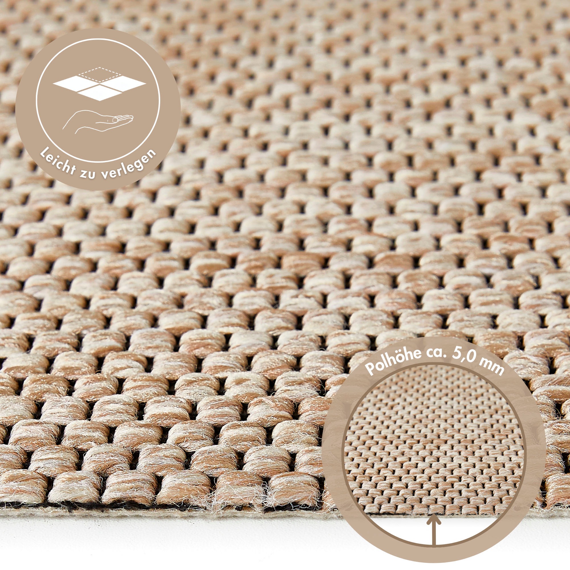 Andiamo Teppichboden »Odense, Made in Netherlands«, rechteckig, 8 mm Höhe, meliert, Breite 400 cm, mit Wabenstruktur, strapazierfähig & robust