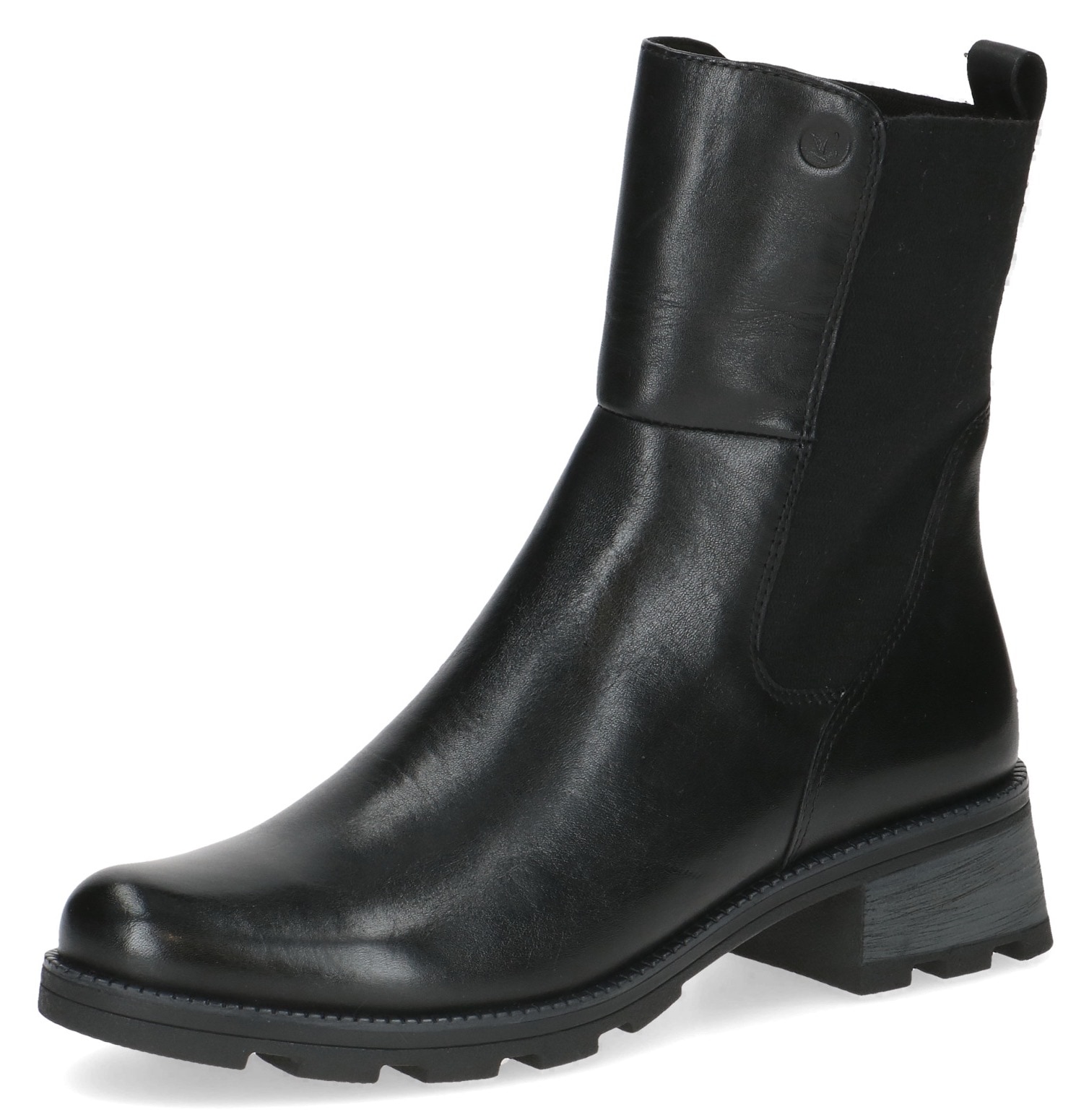 Chelseaboots, Blockabsatz, Stiefelette, Komfortschuh mit breitem Stretcheinsatz