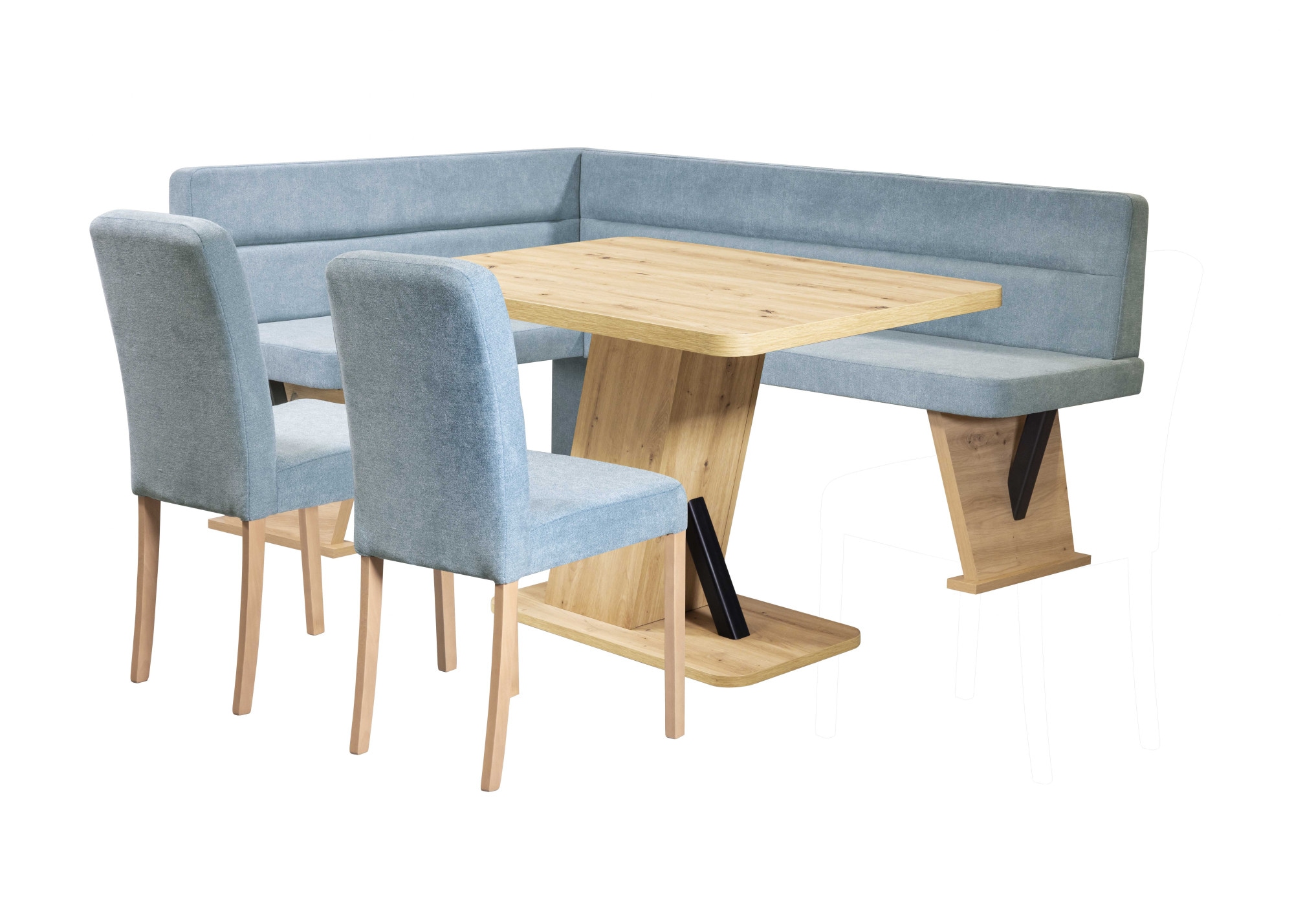 Home affaire "Laros Sitzgruppe, Eckbank, Stühle, Tisch" Set, 4tlg Set, perfekt für Küche, Esszimmer, Wohnzimmer, Bestseller
