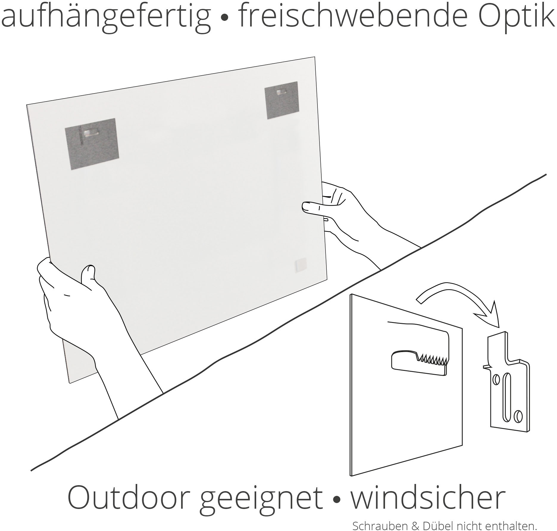 Artland Alu-Dibond-Druck »Orang Utan«, Affenbilder, (1 St.), für Innen- und Außenbereich geeignet, Outdoorbild