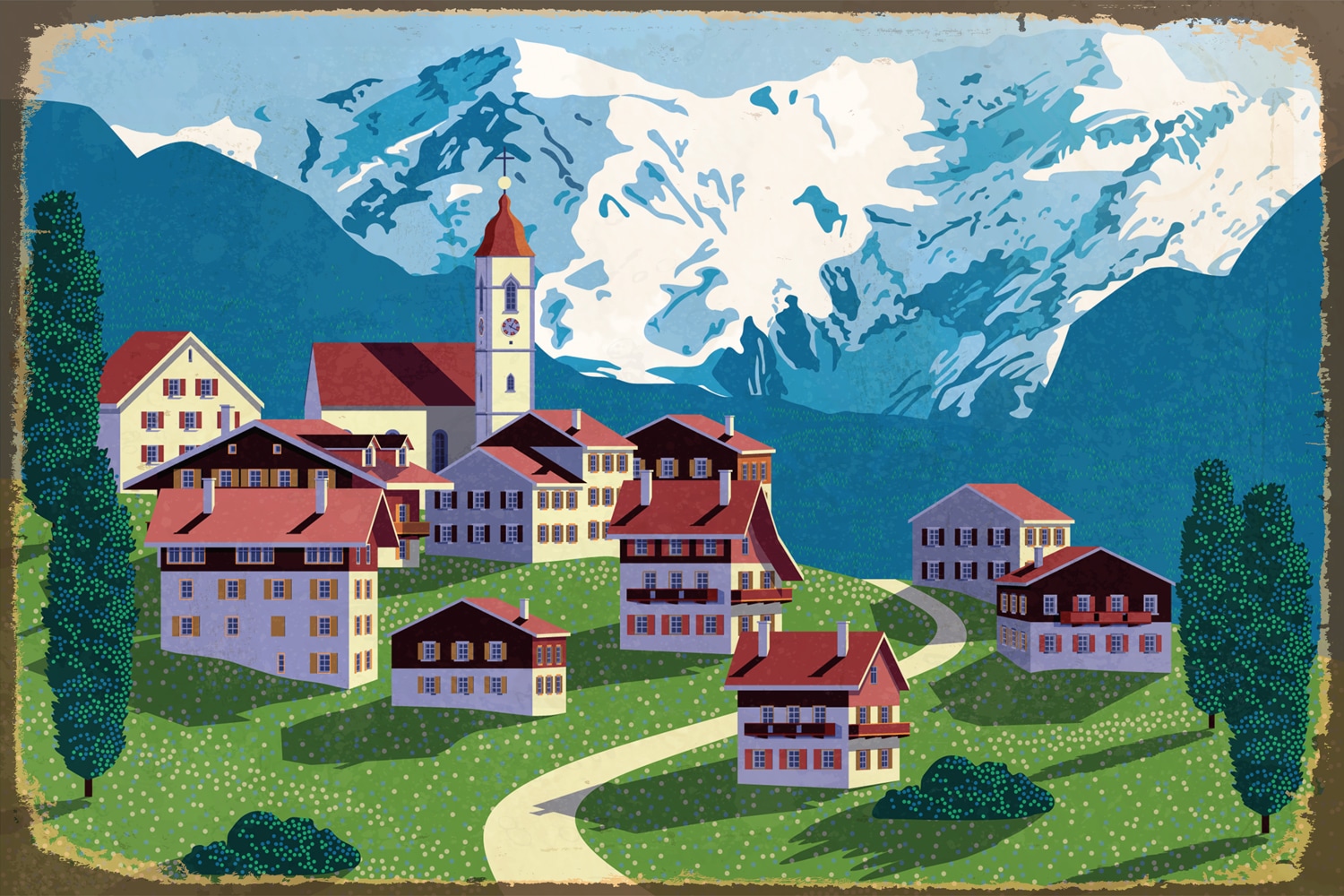 queence Metallbild "Heidi" Berge & Alpenbilder  Schweiz Stahlschild, Blechs günstig online kaufen