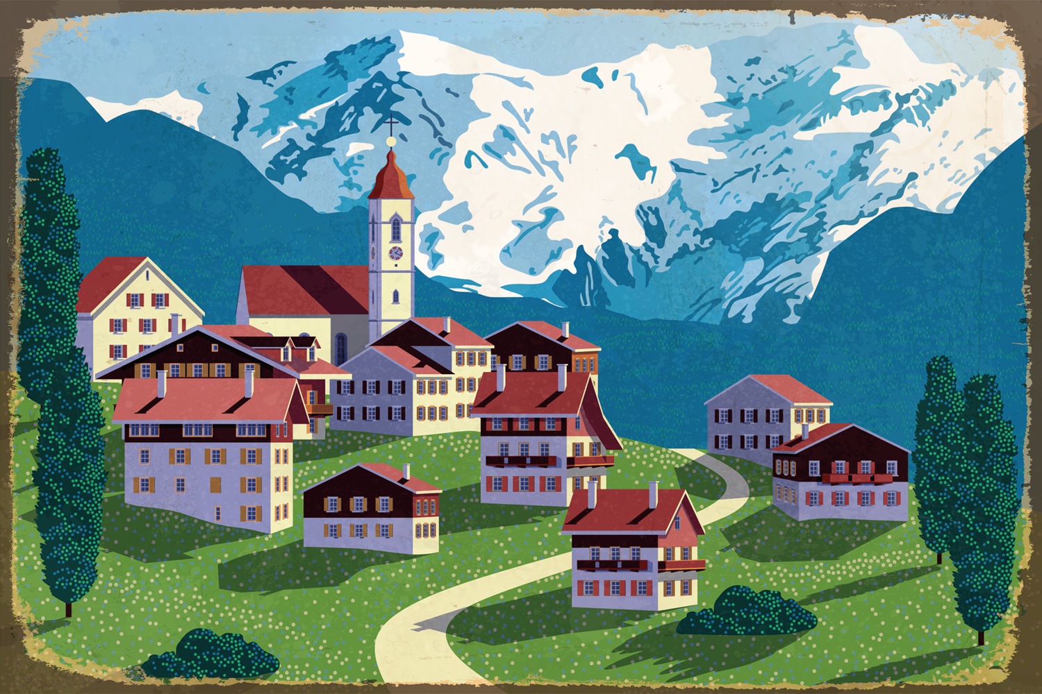 queence Metallbild "Heidi", Schweiz-Berge & Alpenbilder, Stahlschild, Blech günstig online kaufen