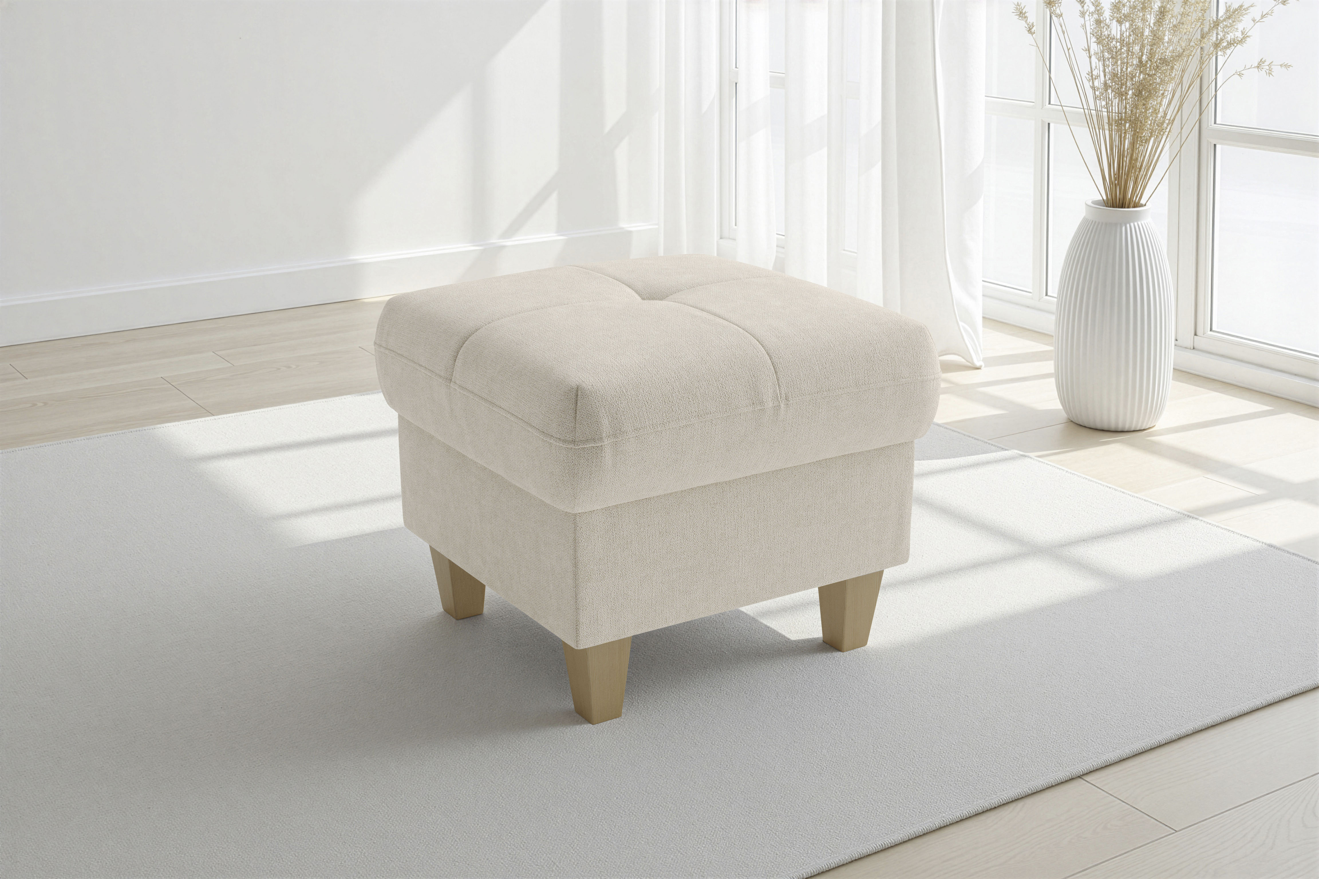 sit&more Polsterhocker "Pamela, B: 58 cm" 1 Stk. tlg. verschiedene Farben und Stoffe, bis 120 kg belastbar