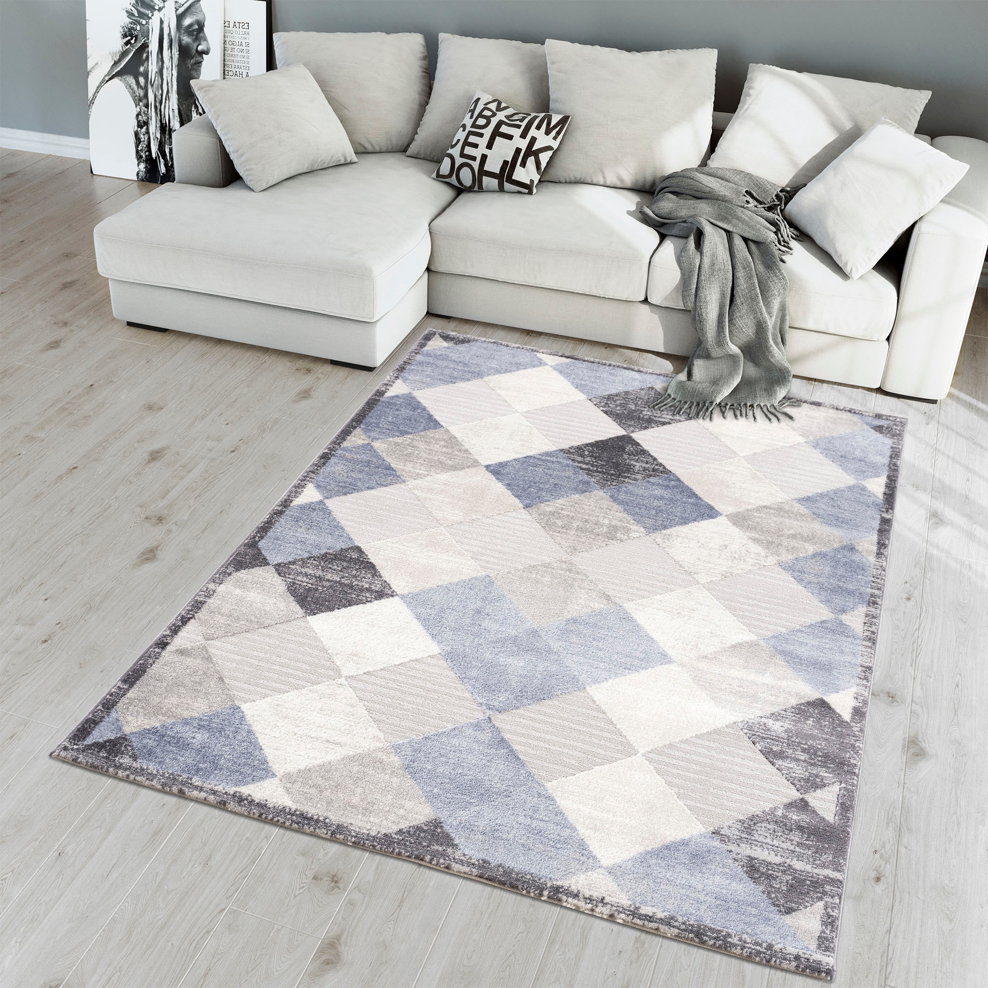 Sanat Teppich »Evra 7009«, rechteckig, 22 mm Höhe, Wohnzimmer, Kurzflor, modern