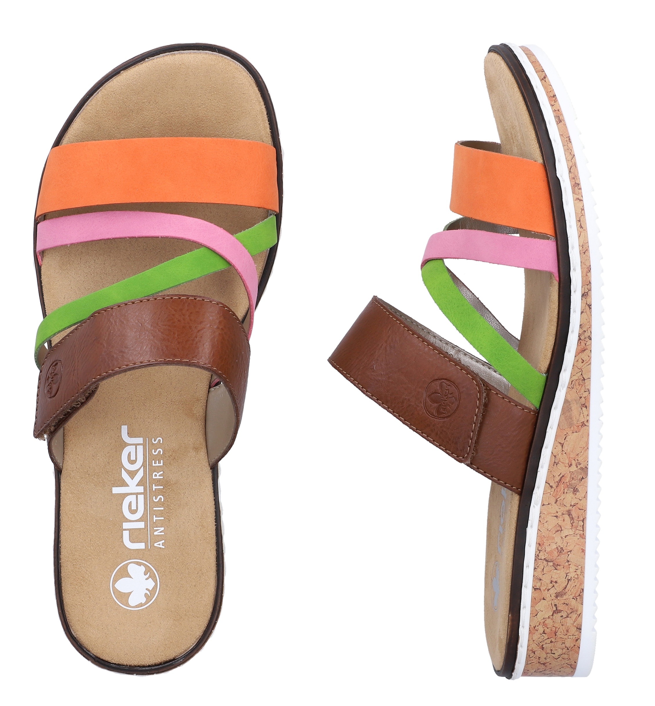 Rieker Women's Mule Brown Multi Size 40 2