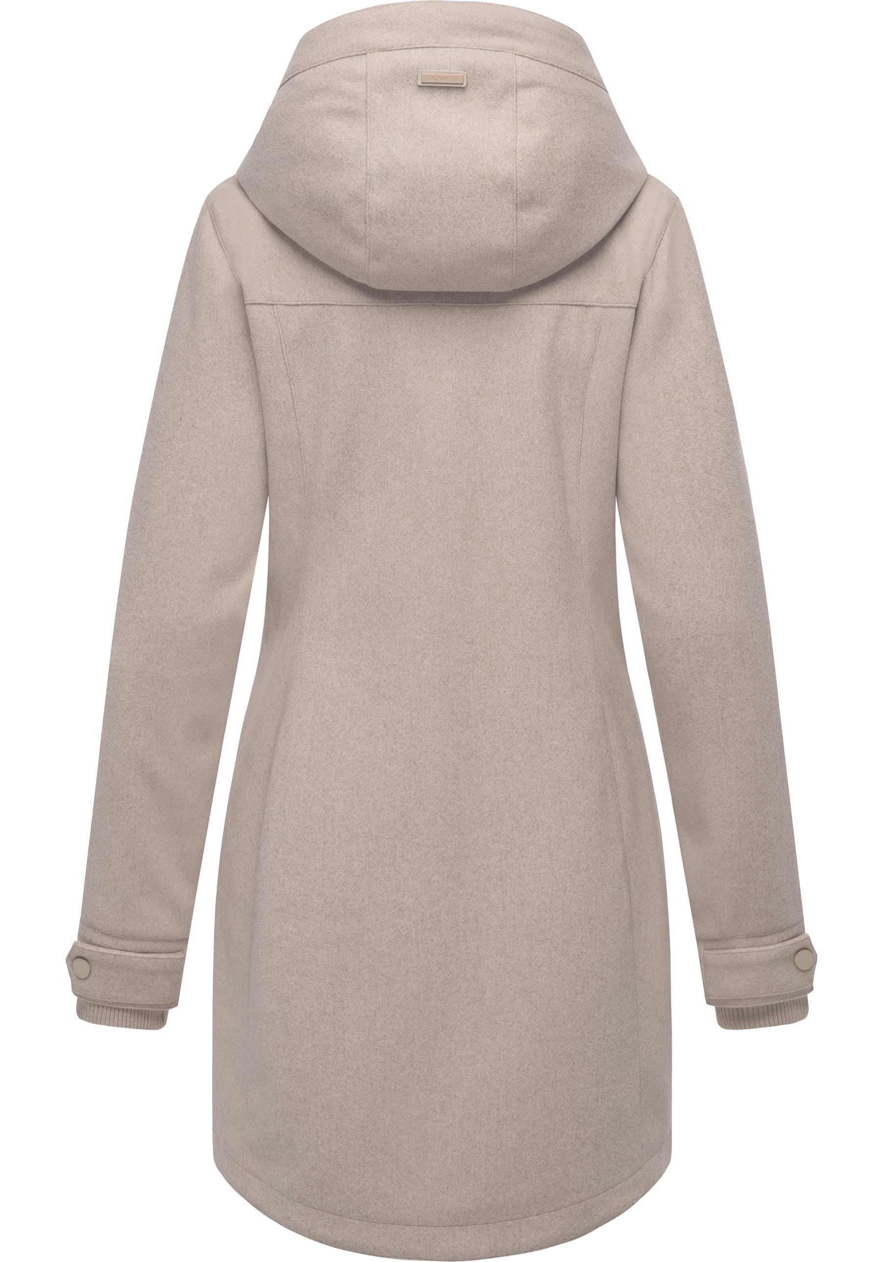 Ragwear Wollmantel »Janesha Coat«, Mantel in Wolloptik mit Kapuze