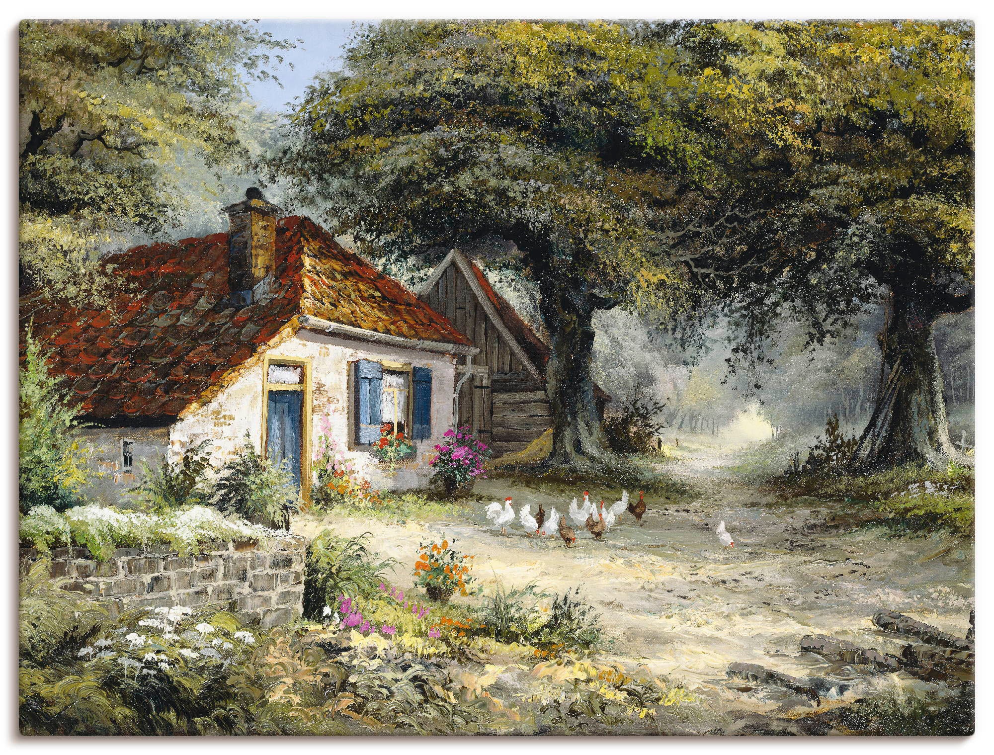 Größen oder bestellen versch. Artland Ferienhaus«, Garten, St.), Wandbild in (1 Wandaufkleber BAUR »Märchenhaftes Poster | als Leinwandbild,