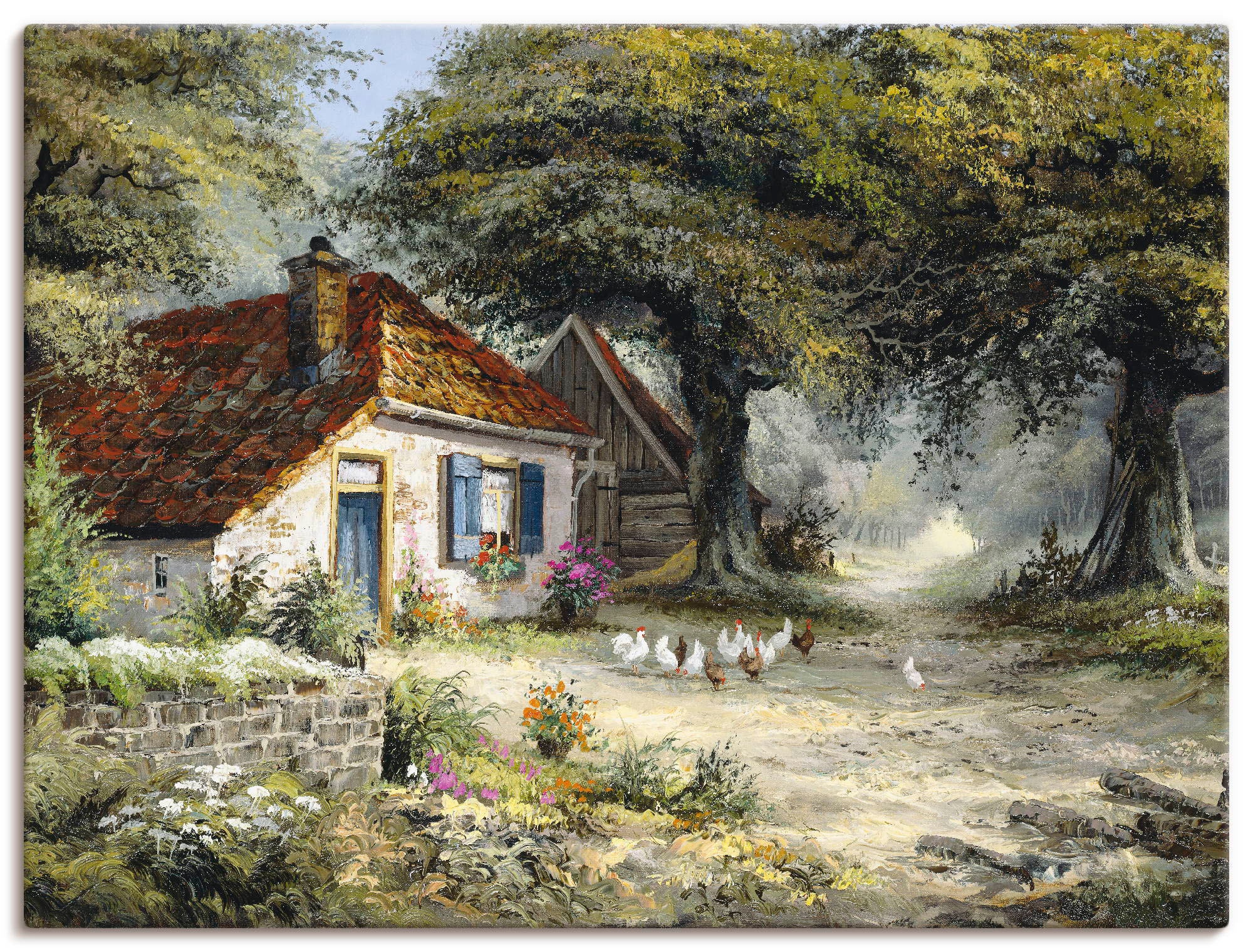 Artland Wandbild "Märchenhaftes Ferienhaus" Garten 1 Stk. tlg. als Leinwandbild, Poster in verschied. Größen
