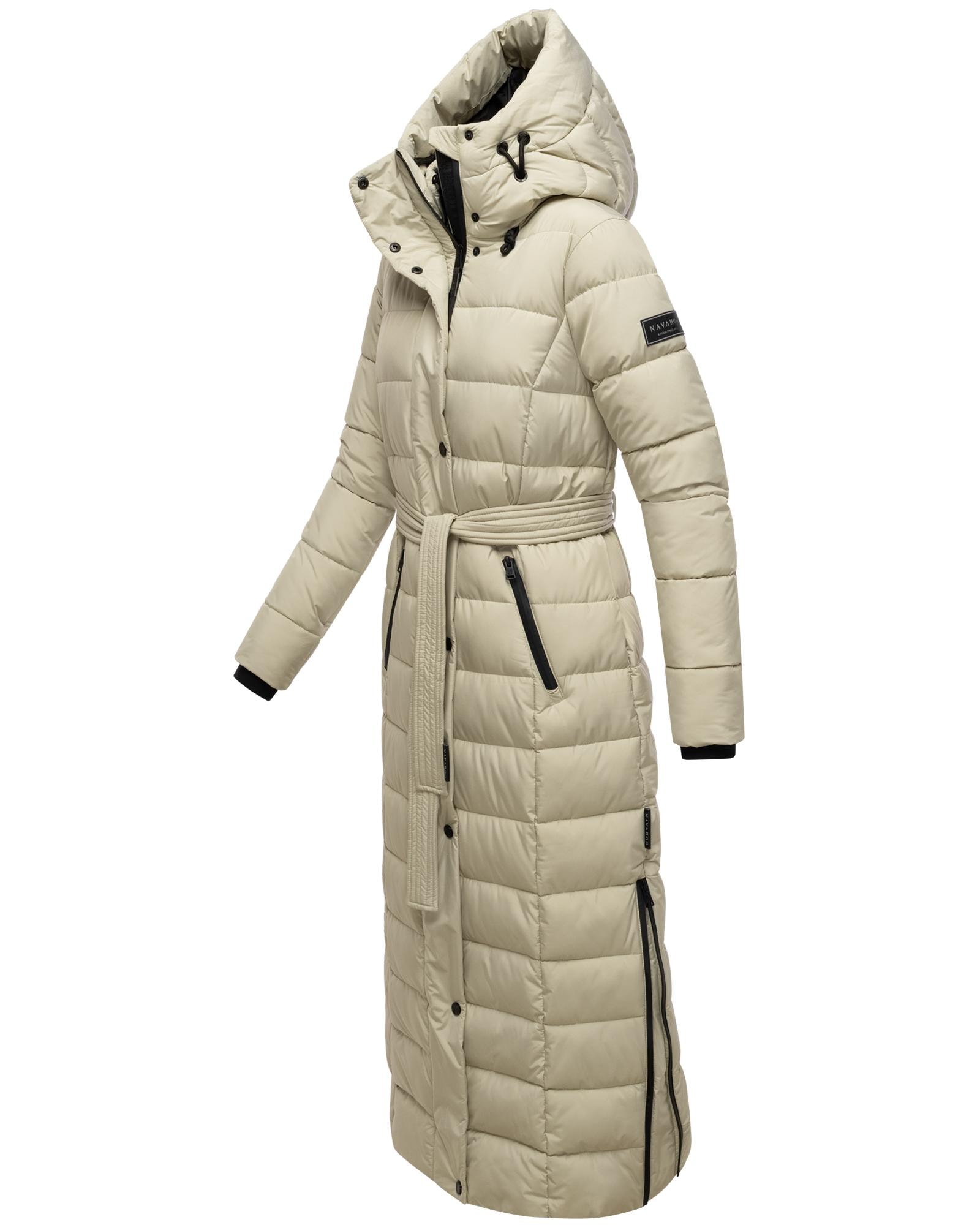 Navahoo Steppmantel »Das Teil XIV« extralanger Wintermantel mit abnehmbaren Kunstfellkragen
