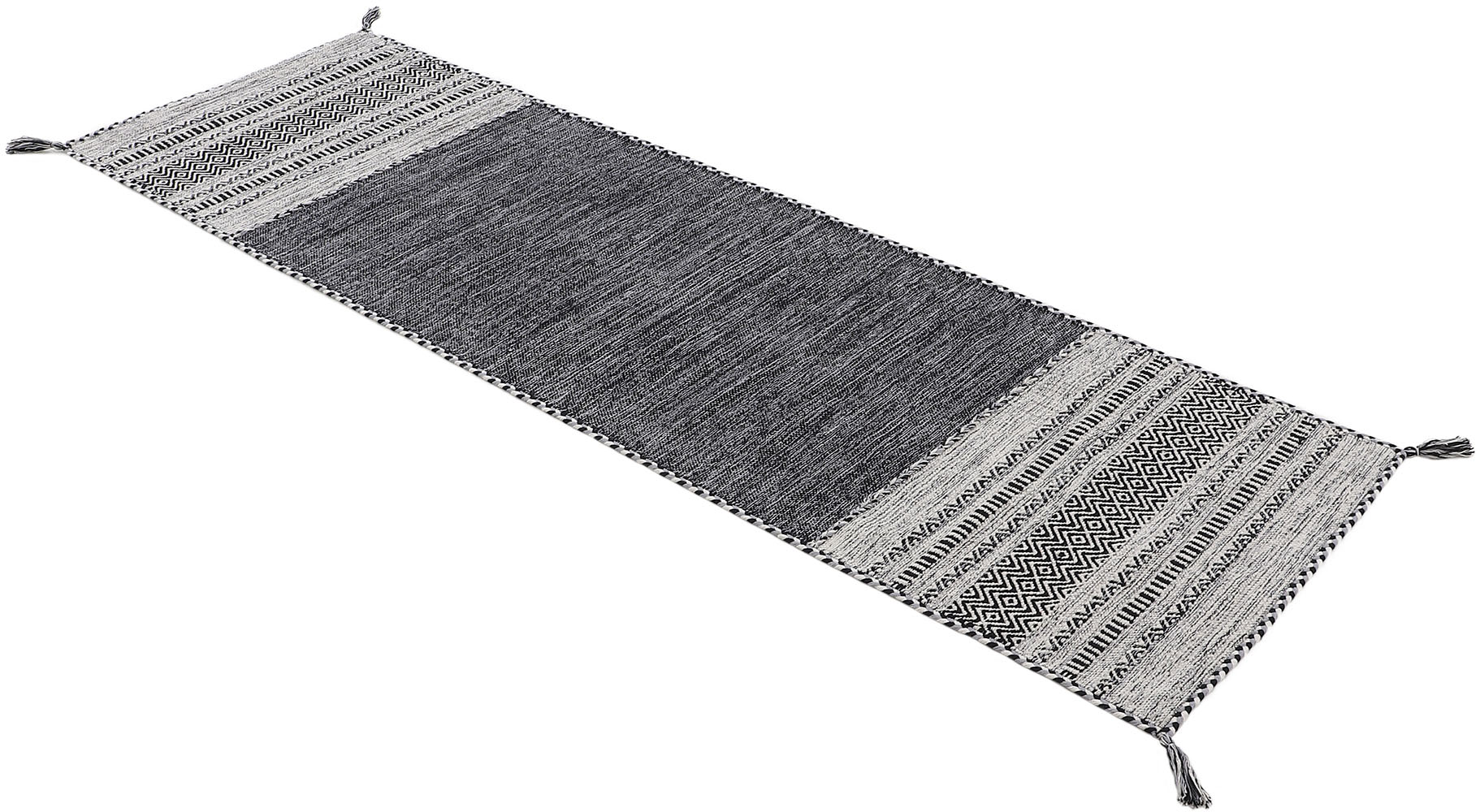 Thumbnail - carpetfine Teppich "Kelim Azizi, auch als Läufer erhältlich", rechteckig, 5 mm Höhe, handgewebt, Baumwolle, Wendeteppich...