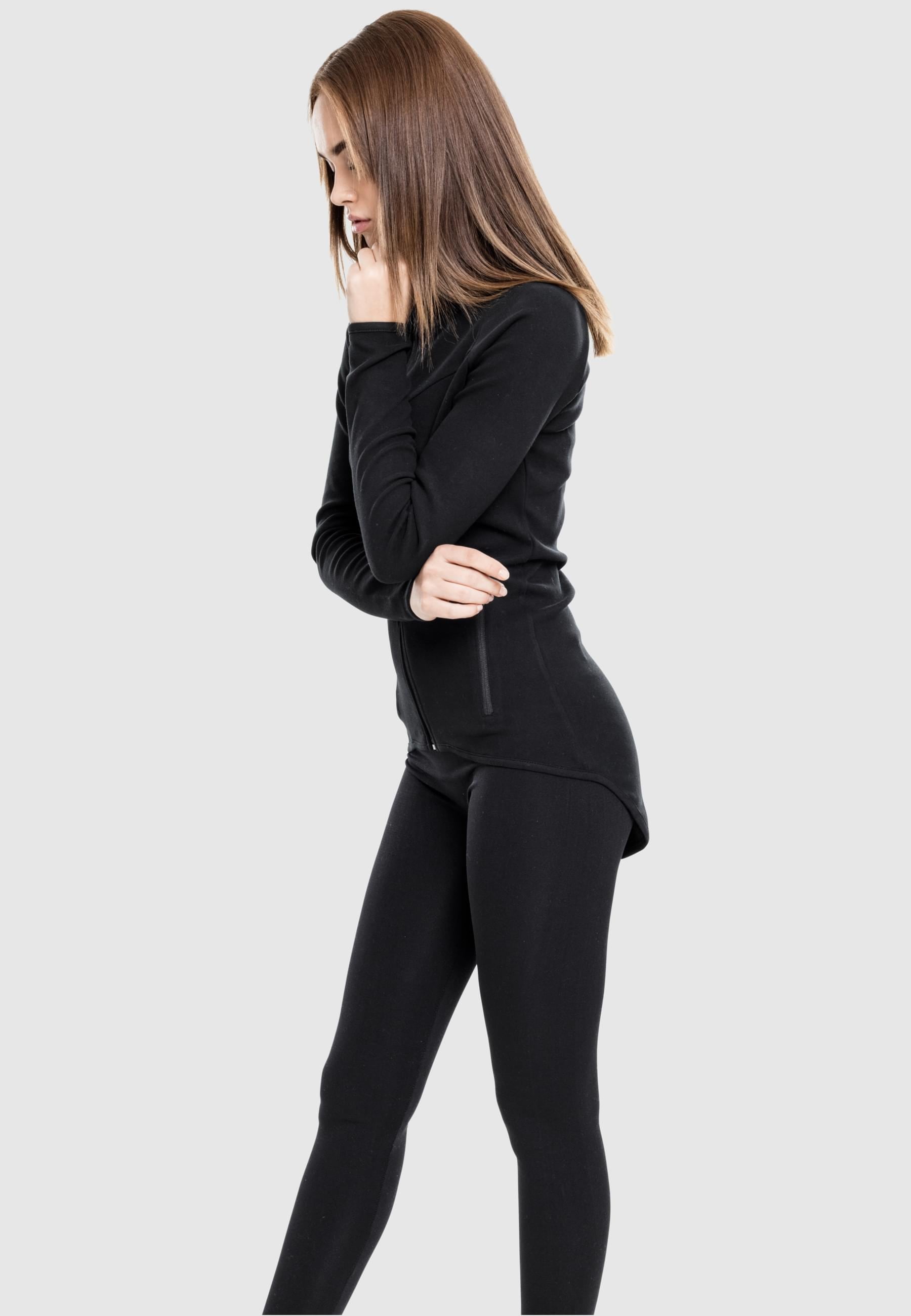 URBAN CLASSICS Sweatjacke »Urban Classics Damen Ladies Athletic Interlock Zip Hoody«