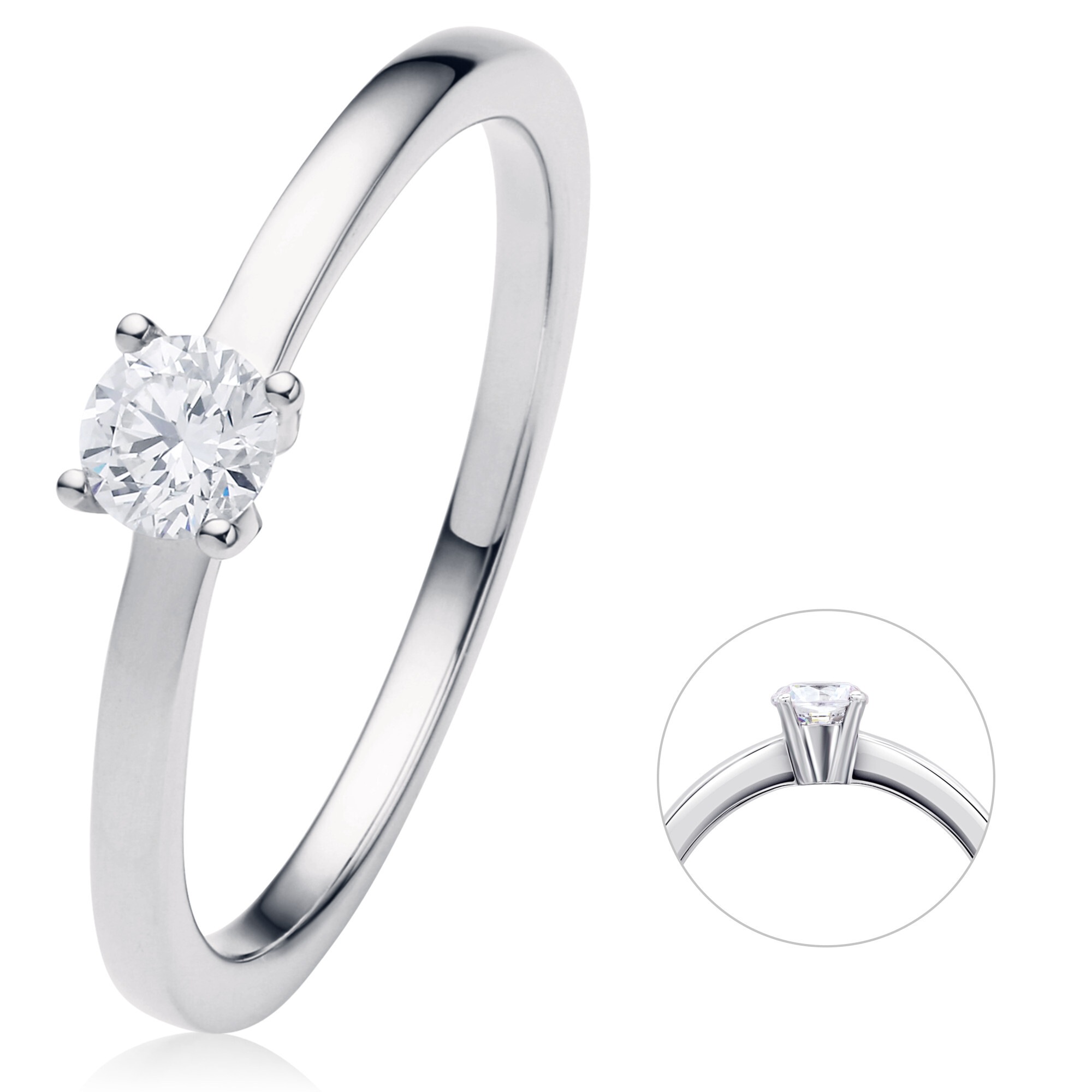 ONE ELEMENT Diamantring »0.25 ct Diamant Brillant Ring aus 585 Weißgold«, Damen Gold Schmuck